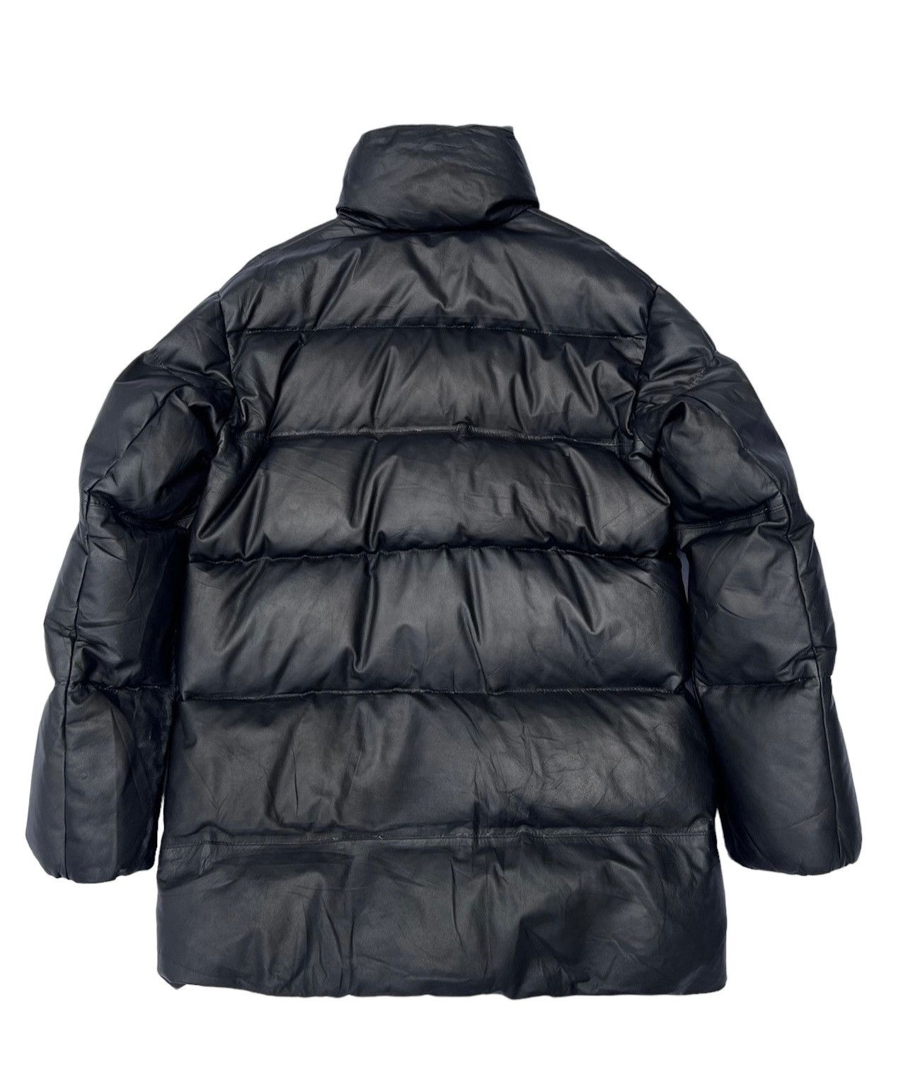 Naissance NAISSANCE Japan Black Leather Down Puffer Parka Jacket Size US M / EU 48-50 / 2 - 2 Thumbnail