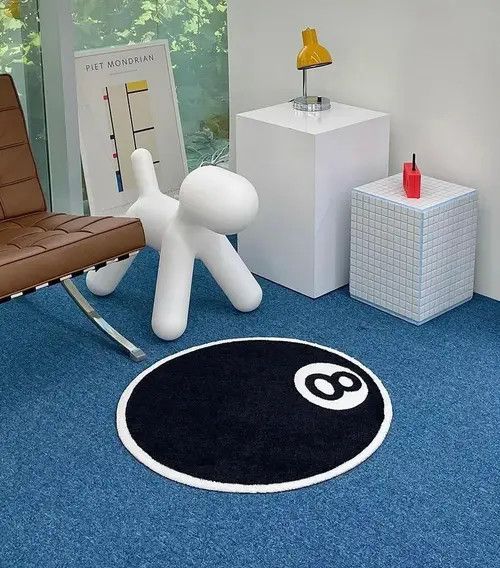 ⚡️Special-shaped Carpet Rug 8 ball pattern y2k