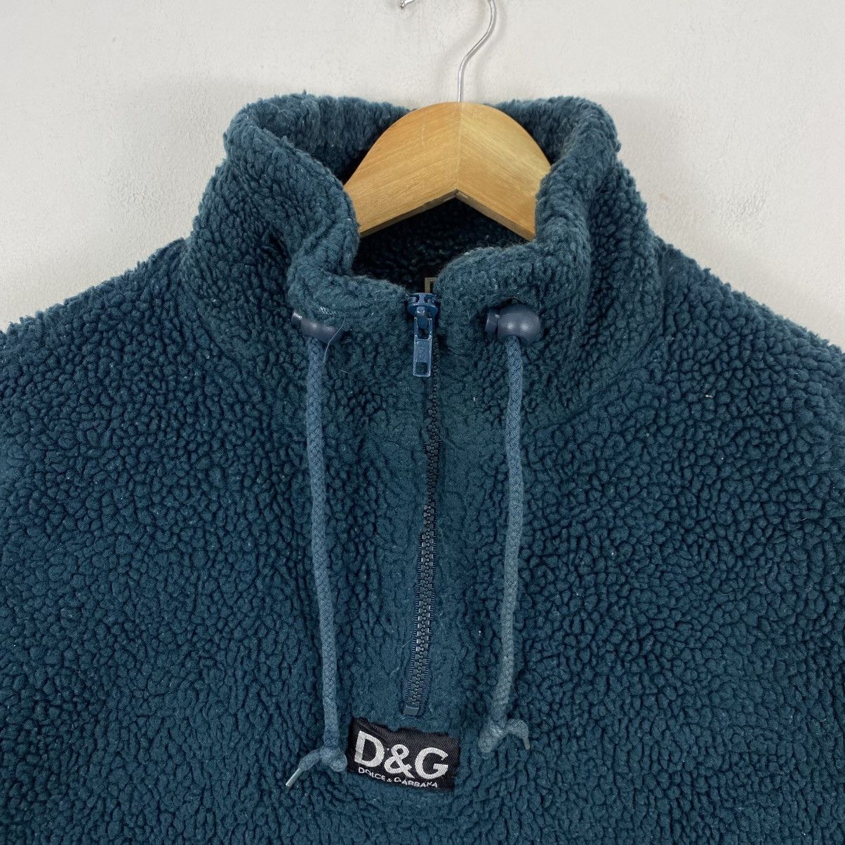 Dolce & Gabbana Vtg D&G Dolce & Gabbana Archive Sherpa Fleece 1/4 Zip Teal Size US XL / EU 56 / 4 - 4 Thumbnail
