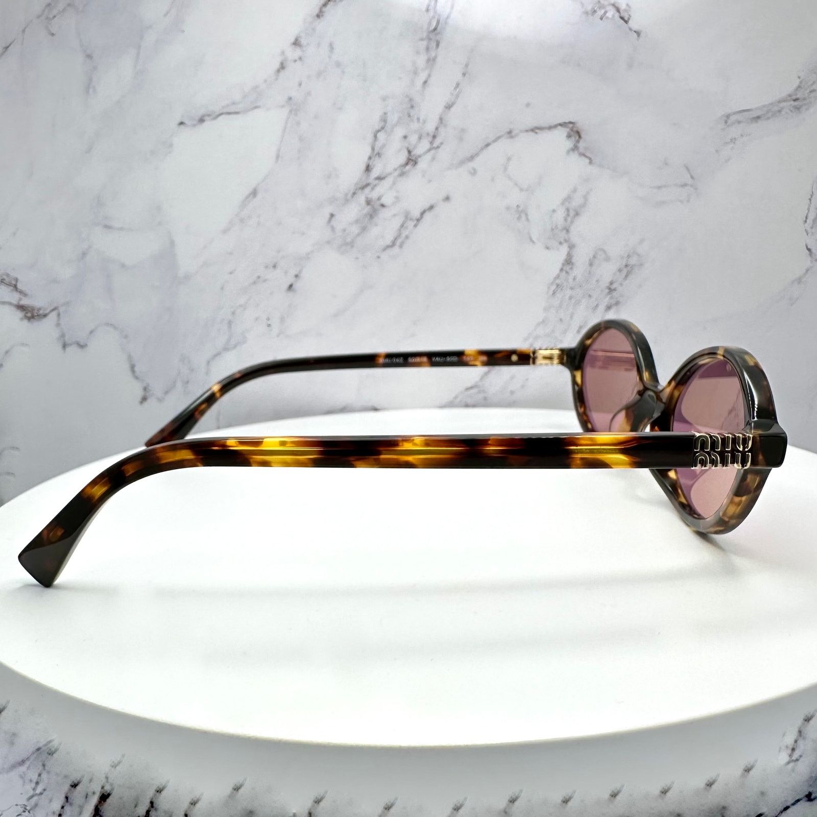 Miu Miu MIU MIU Sunglasses New Brown Gold Metal Logo Authentic Size ONE SIZE - 8 Thumbnail