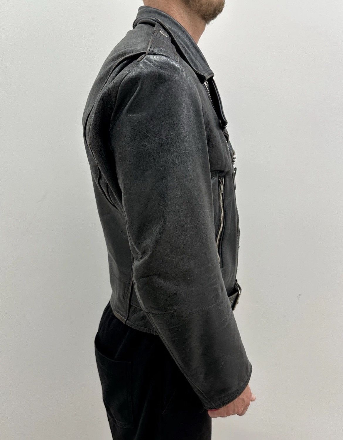 Other Vintage 1980s Mens Leather Biker Moto Jacket Rare Black Size US S / EU 44-46 / 1 - 12 Thumbnail