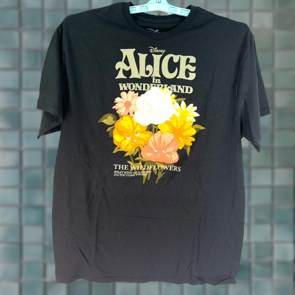 Disney Disney Alice In Wonderland Floral T-Shirt Adult L Black Short Sleeve Mens Size US L / EU 52-54 / 3 - 1 Thumbnail