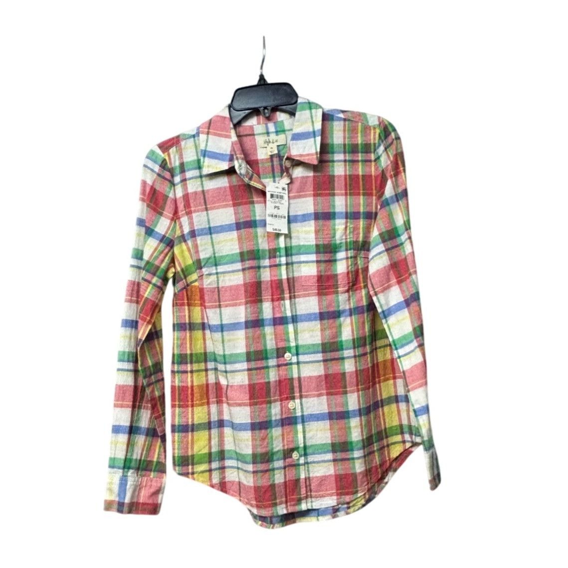 Style & Co Style & Co Petite Cotton Plaid Shirt, Coconut Cream, Sz. PS Size ONE SIZE - 10 Thumbnail