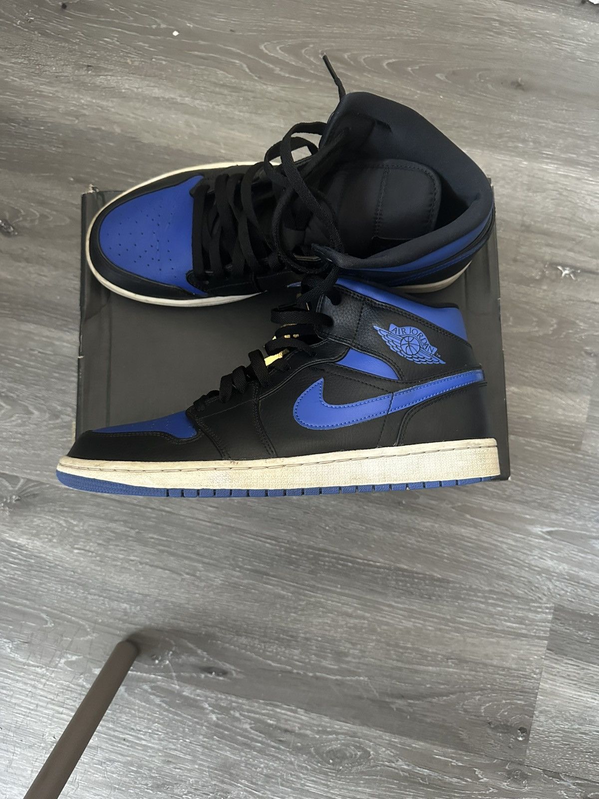 Jordan Brand Air jordan 1 mid black royal blue Size US 11 / EU 44 - 1 Thumbnail