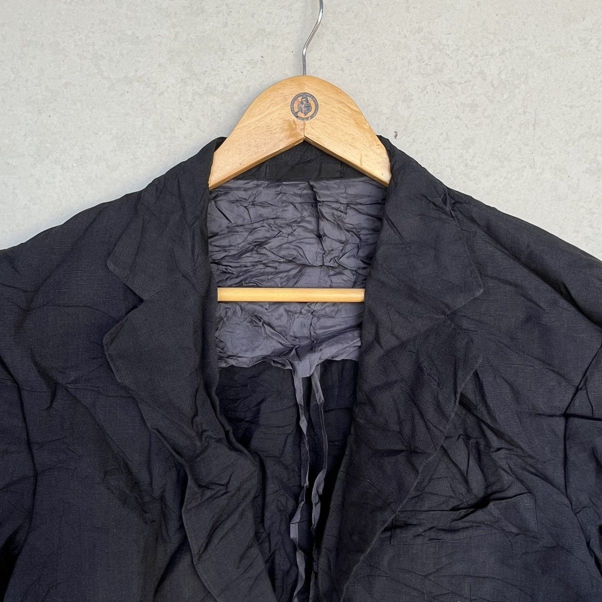 Other Vintage Burberry Black Crinkled Blazer And Notched Size M Size 38R - 4 Thumbnail