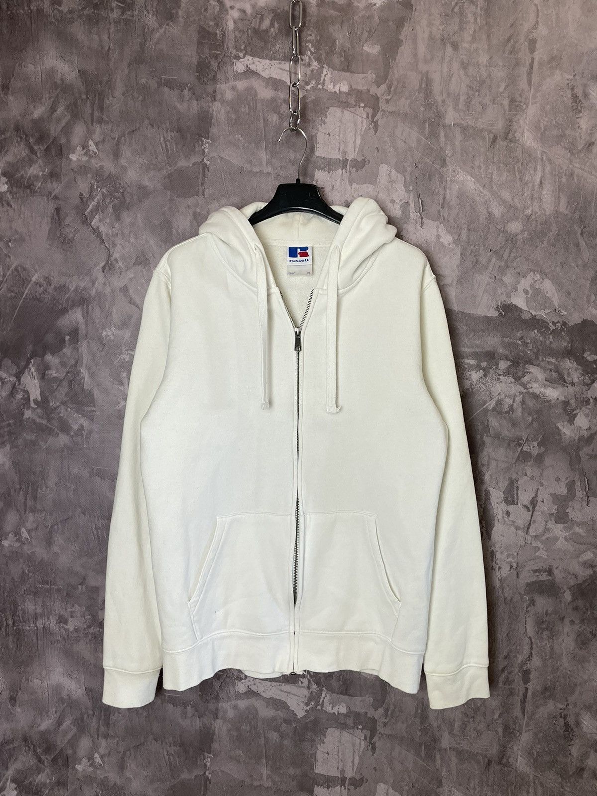 Other 2000's Vintage Russel Athletic white Zipper Hoodie Boxy Y2k Size US XL / EU 56 / 4 - 1 Thumbnail