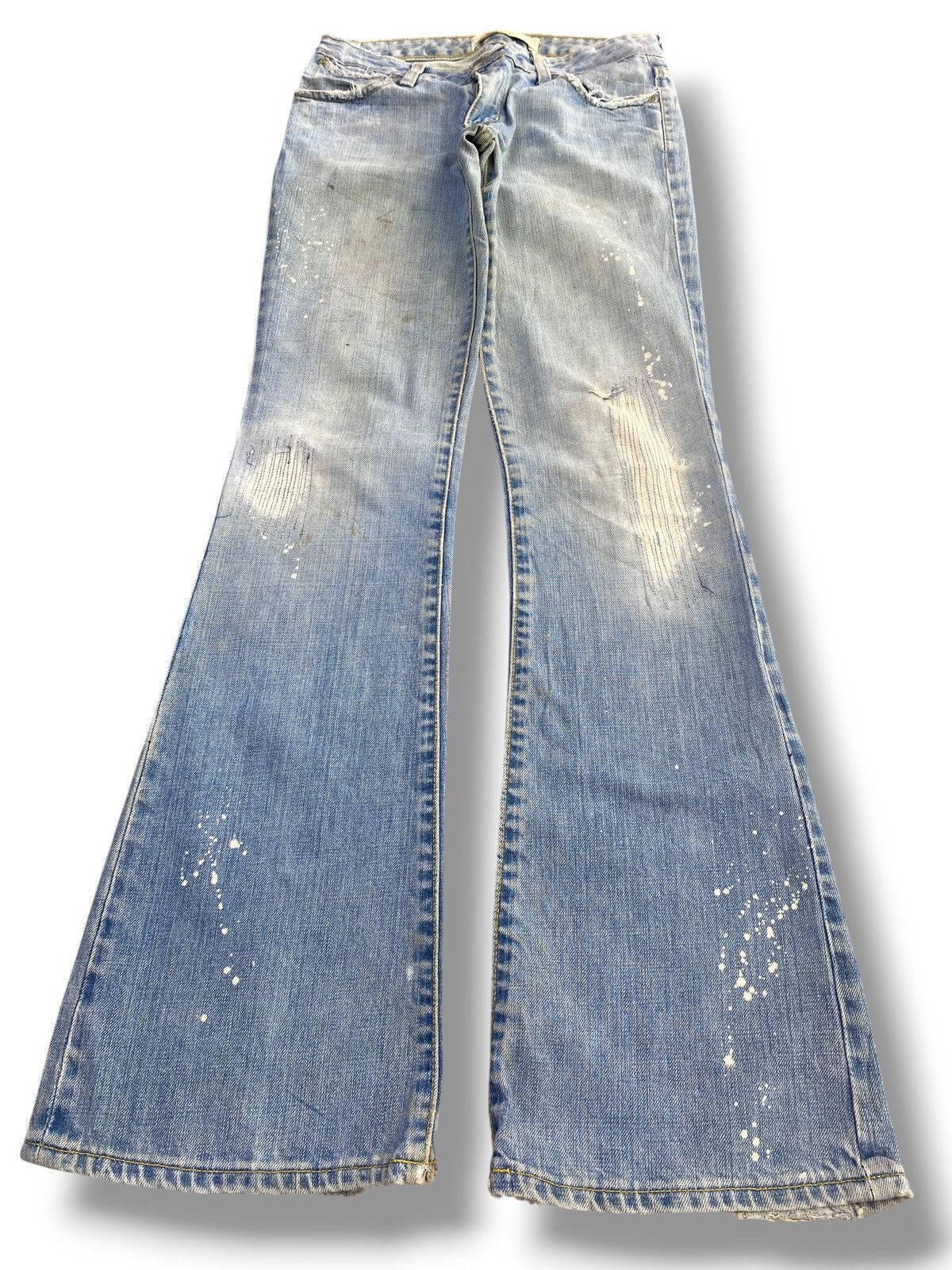 Paper Denim & Cloth Paperdenim & Cloth Faded Wash Ripped Style Flare Jeans Size US 27 - 1 Thumbnail