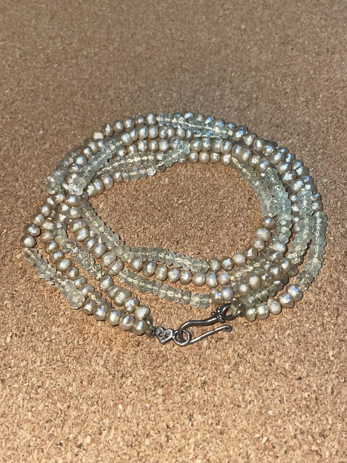 image of Chan Luu Vintage Pearl Beaded Choker Necklace in Yellow, Women's