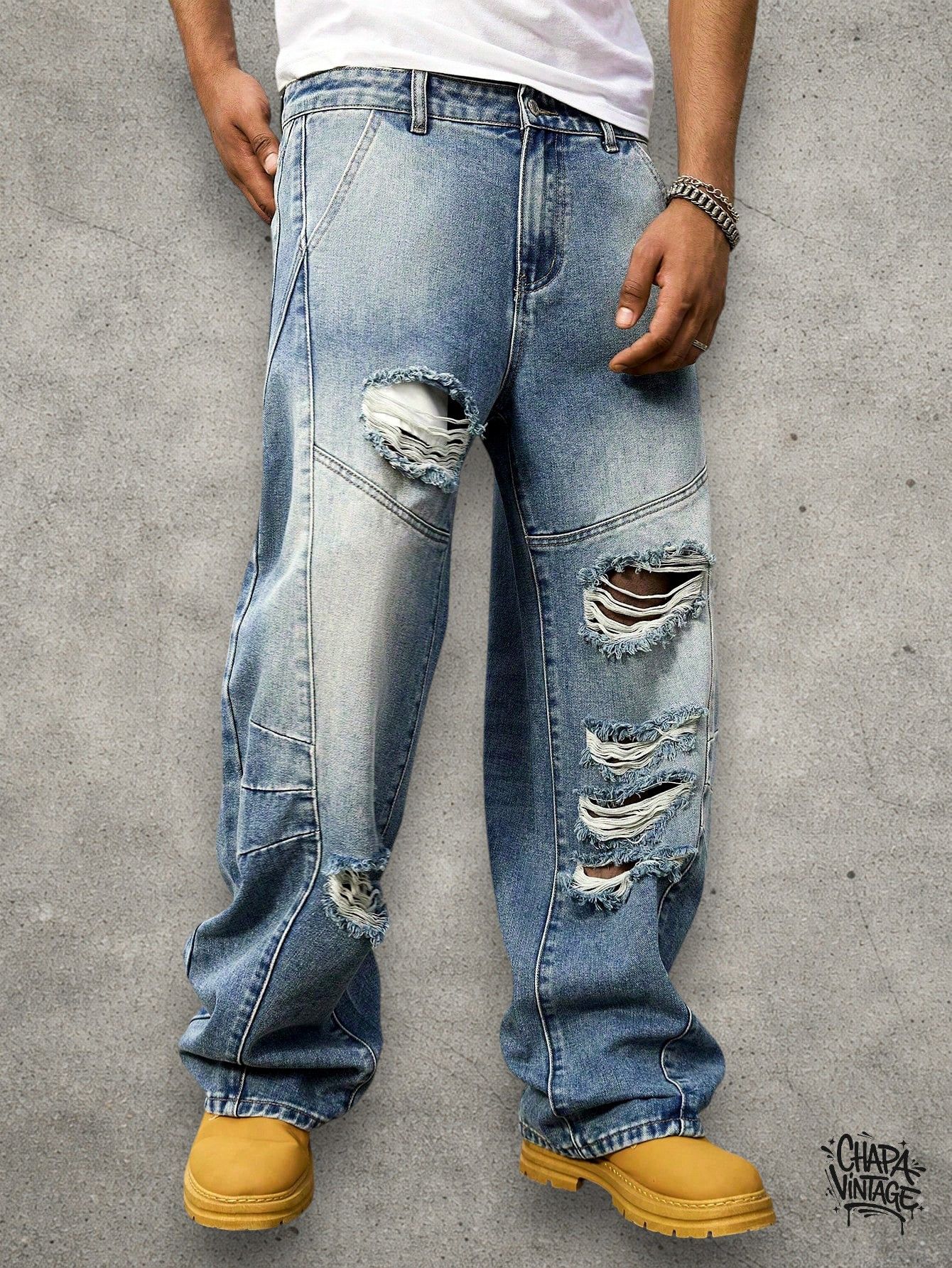 Japanese Brand Distressed ripped jeans Size US 32 / EU 48 - 1 Thumbnail