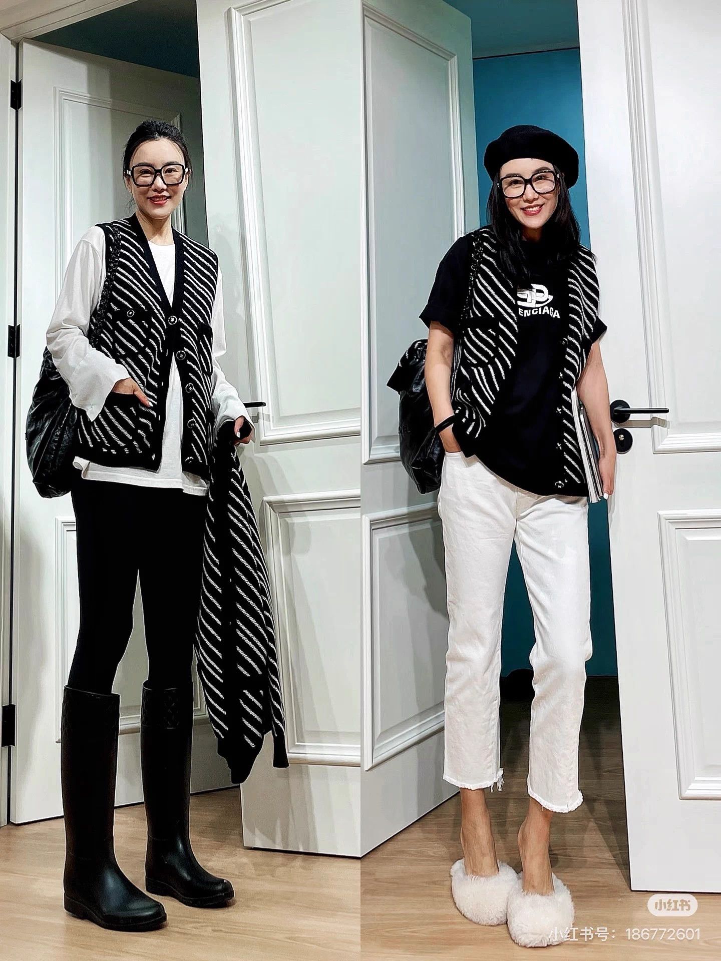 Chanel Chanel 21B Black & White Stripe Knit Cardi Vest 36 Size XS / US 0-2 / IT 36-38 - 8 Thumbnail