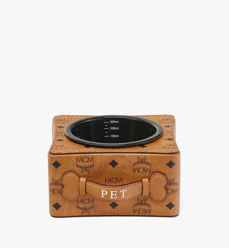 MCM o1mt1gz1125 Size: OS / Hundenapft Pet Bowl in Visetos Brown Size ONE SIZE - 1 Thumbnail