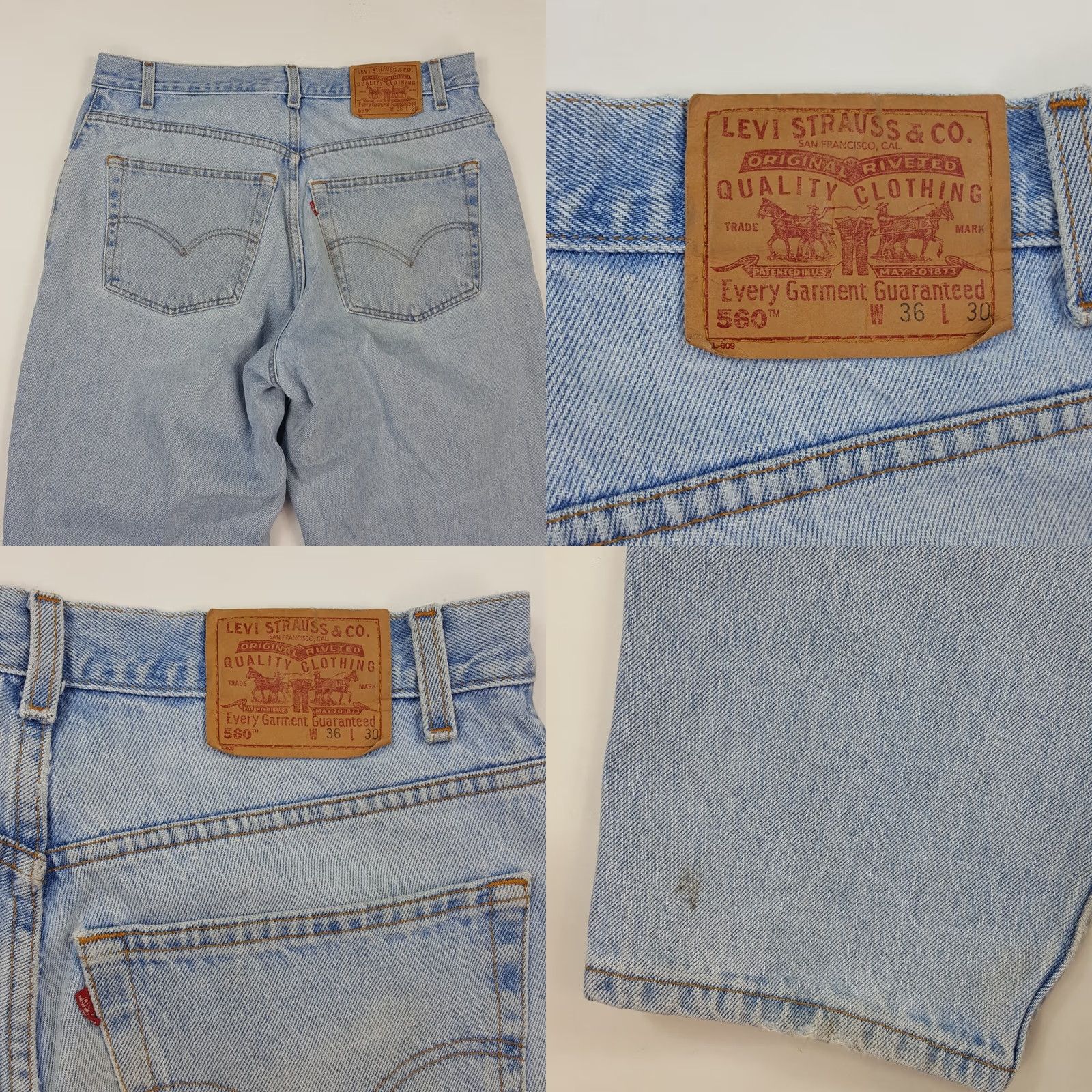 Levi's Vintage Levi's Jeans 560 Loose Fit Denim Blue 36x30 Tapered 90s Grunge Rock USA Mens Jeans Size US 36 / EU 52 - 8 Thumbnail