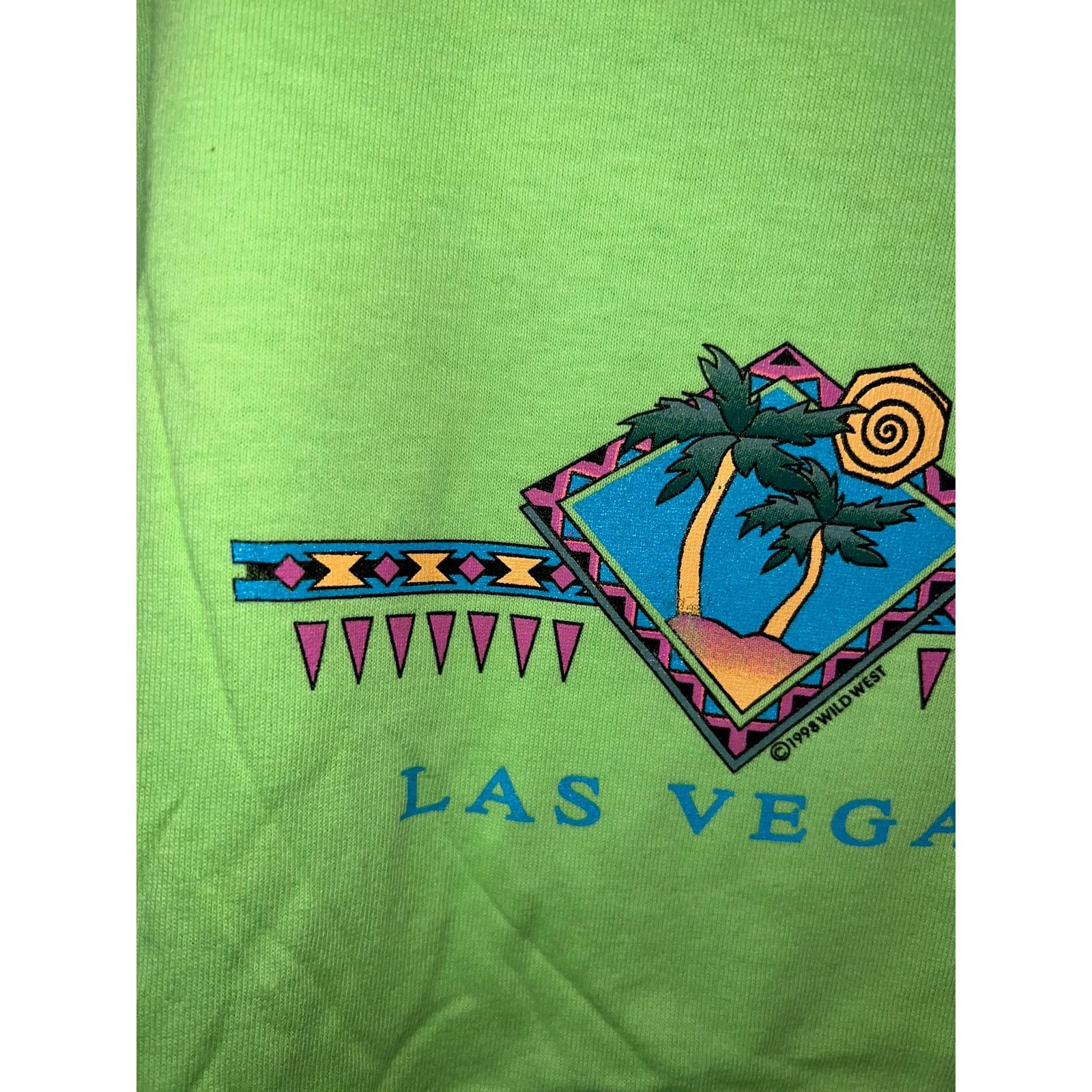 Anvil Vintage Las Vegas Shirt Palm Tree Green Graphic Tee VTG 90s Size US L / EU 52-54 / 3 - 3 Thumbnail