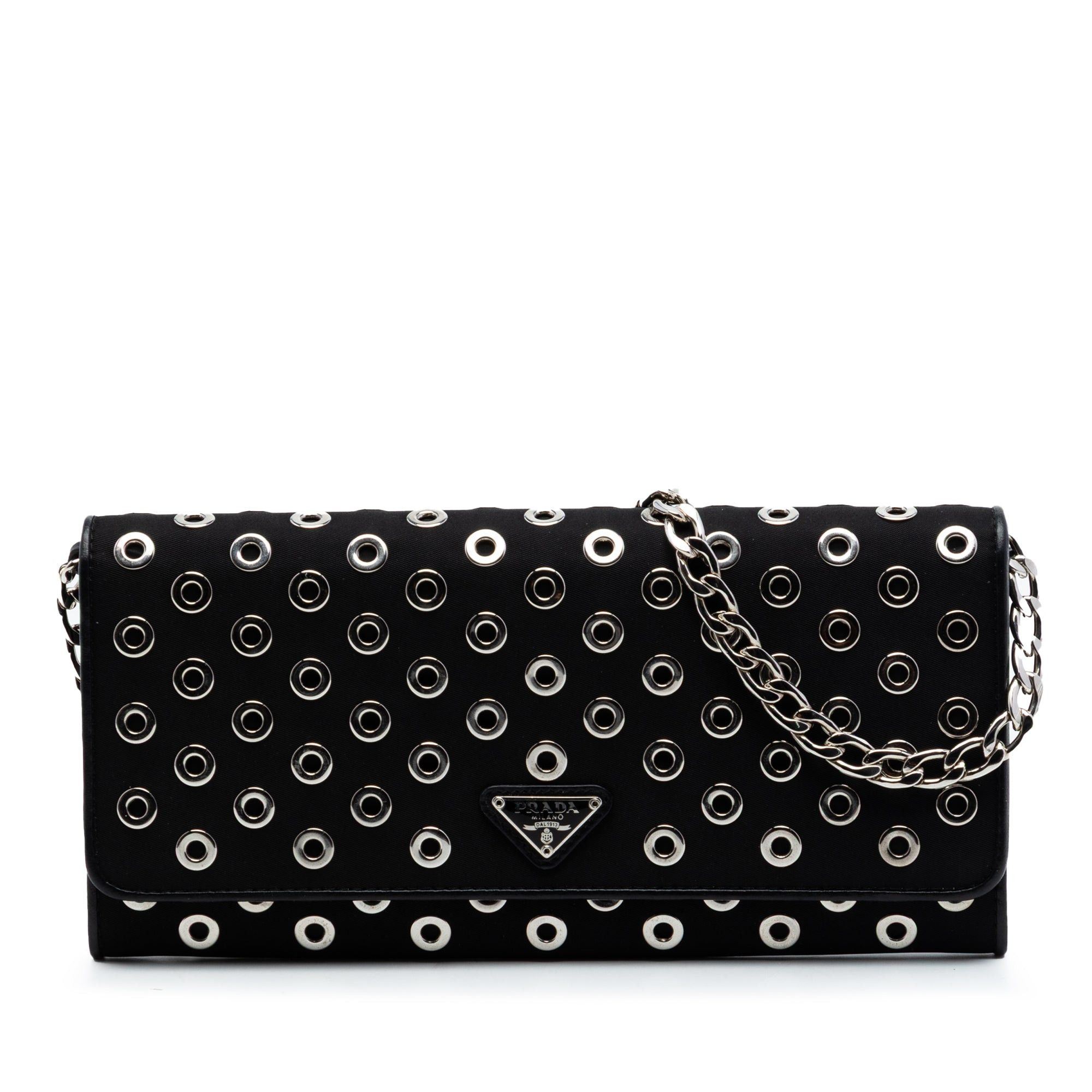 Prada Tessuto Grommet Wallet On Chain Size ONE SIZE - 1 Thumbnail