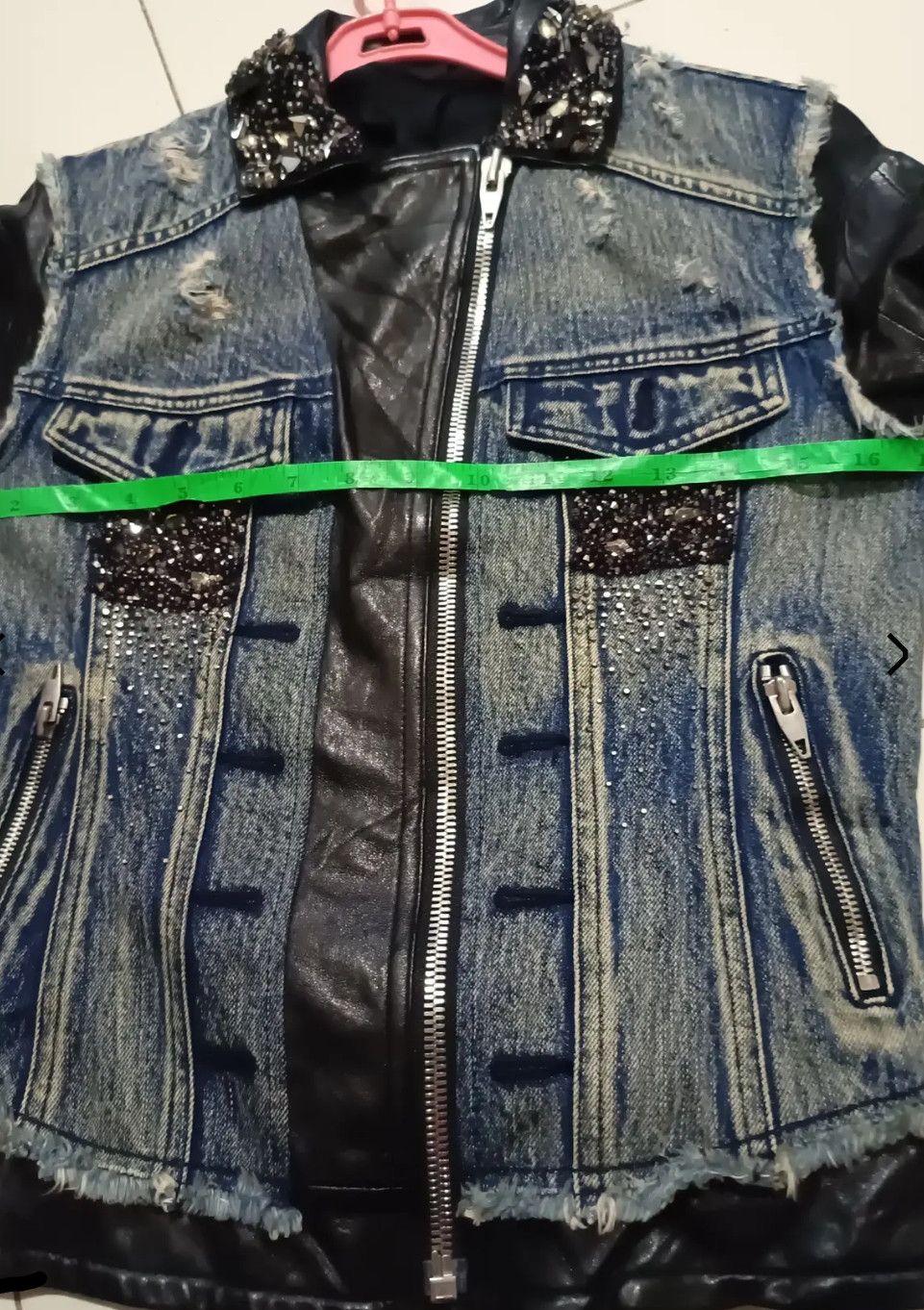 Other Balmain SS11 Safety Sheepskin Crystal Denim Vest Style Size L / US 10 / IT 46 - 6 Thumbnail