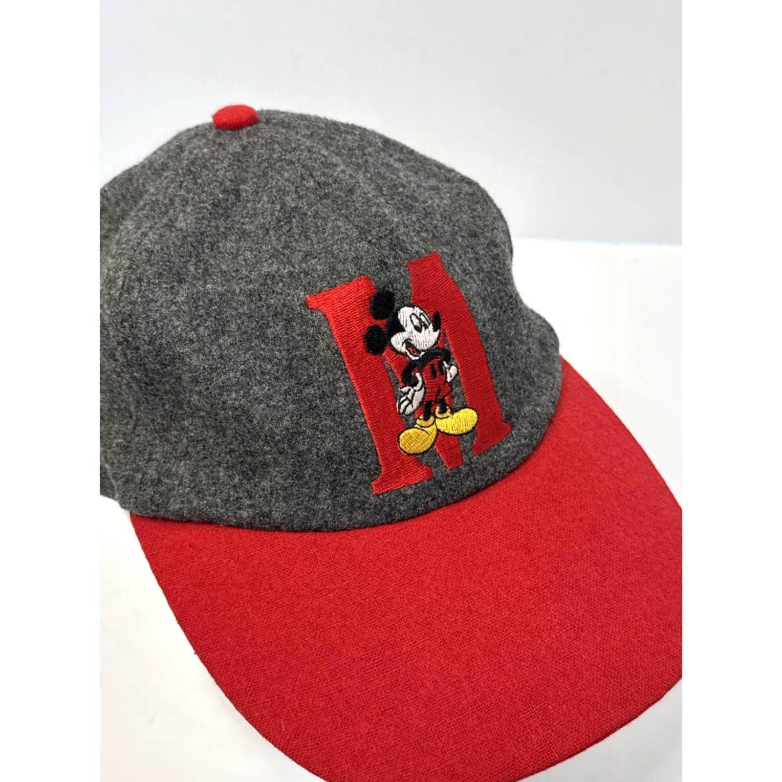 Mickey Unlimited VINTAGE Mickey Unlimited Disney Hat Gray Red OSFA Adult Wool Snapback Cap Mens Hip Hop 90s Size ONE SIZE - 5 Thumbnail