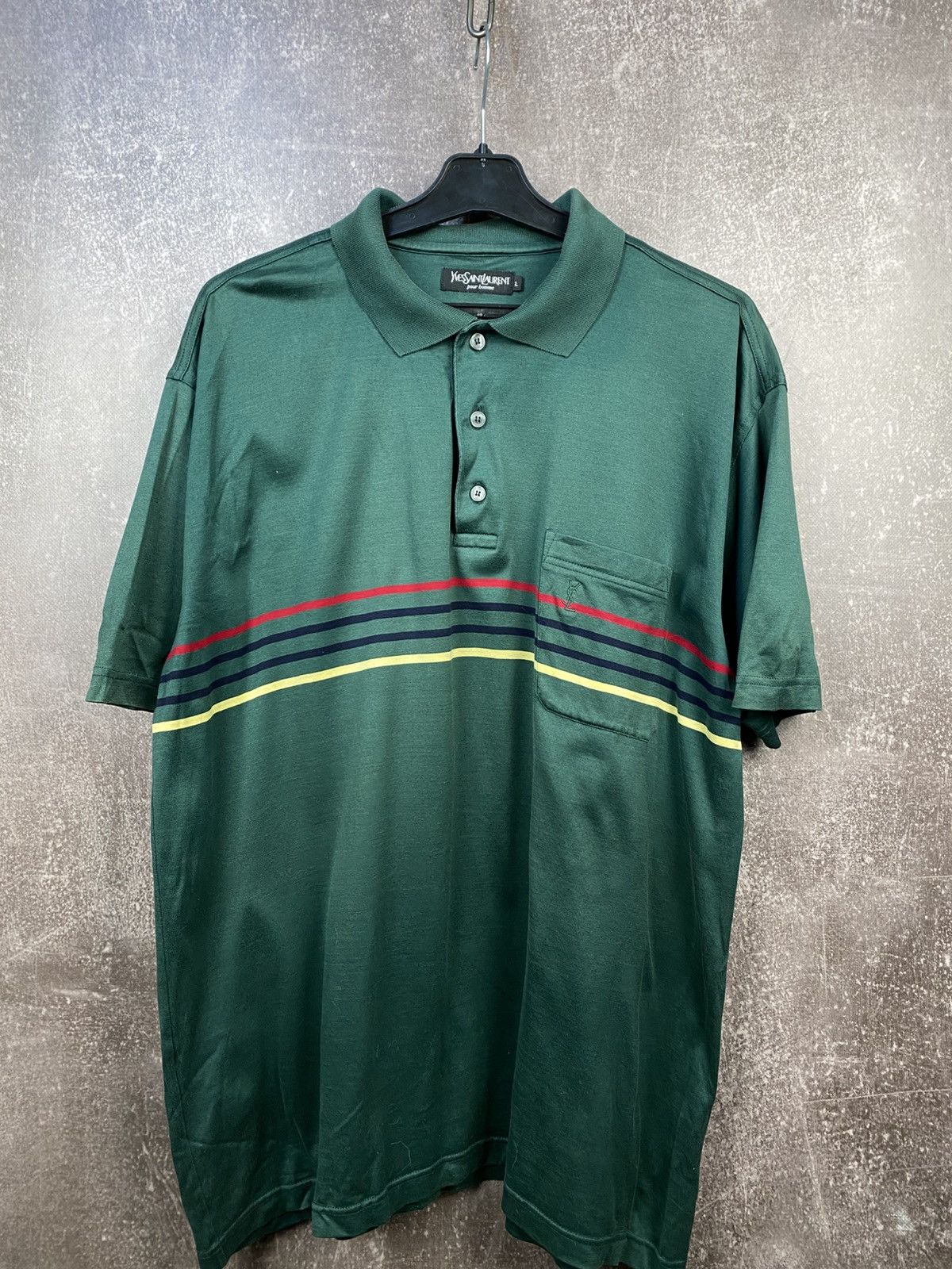 Vintage Yves Saint Laurent polo shirt Vintage style YSL Size US L / EU 52-54 / 3 - 1 Thumbnail