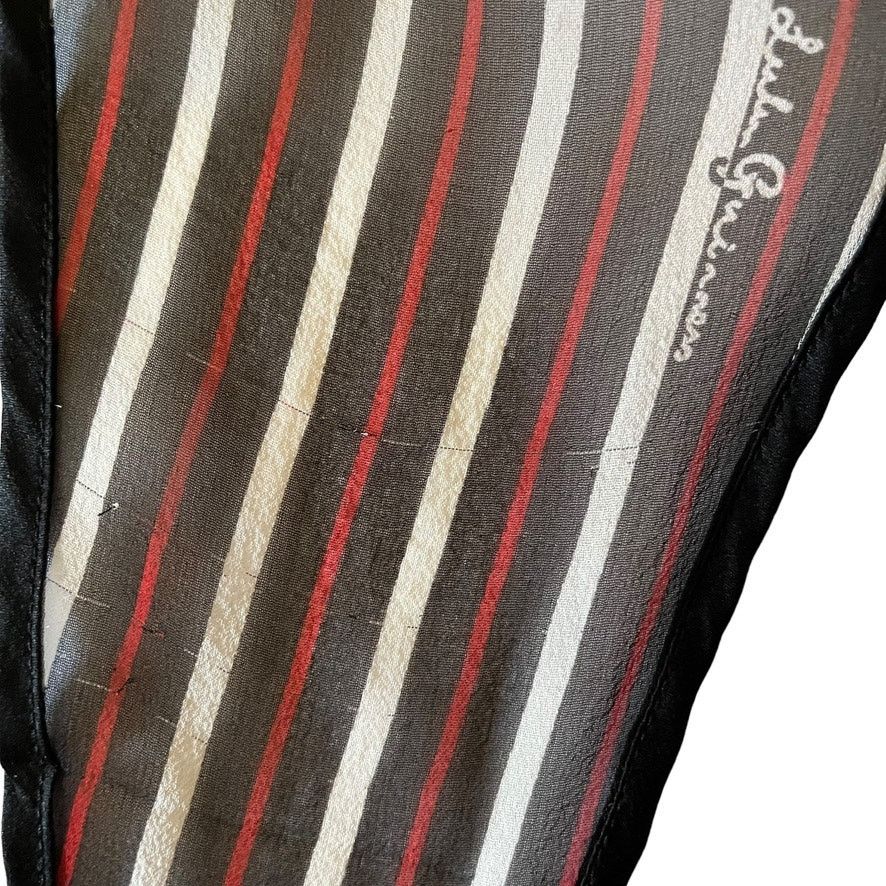 Other Lulu Guinness Dalmatian Dog Striped Silk Chiffon Scarf Size ONE SIZE - 5 Thumbnail