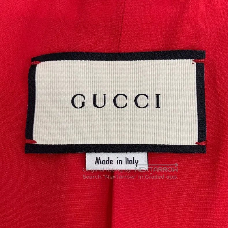 Gucci Gucci Red mulberry silk multi-pocket round neck single-bre Size XS / US 0-2 / IT 36-38 - 5 Thumbnail
