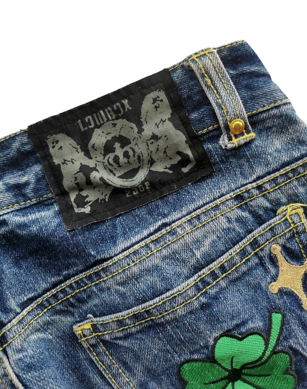 LOWBOX Avantgarde Lowbox Distressed Clawmark Elvis Patches Jeans Size US 31 - 5 Thumbnail