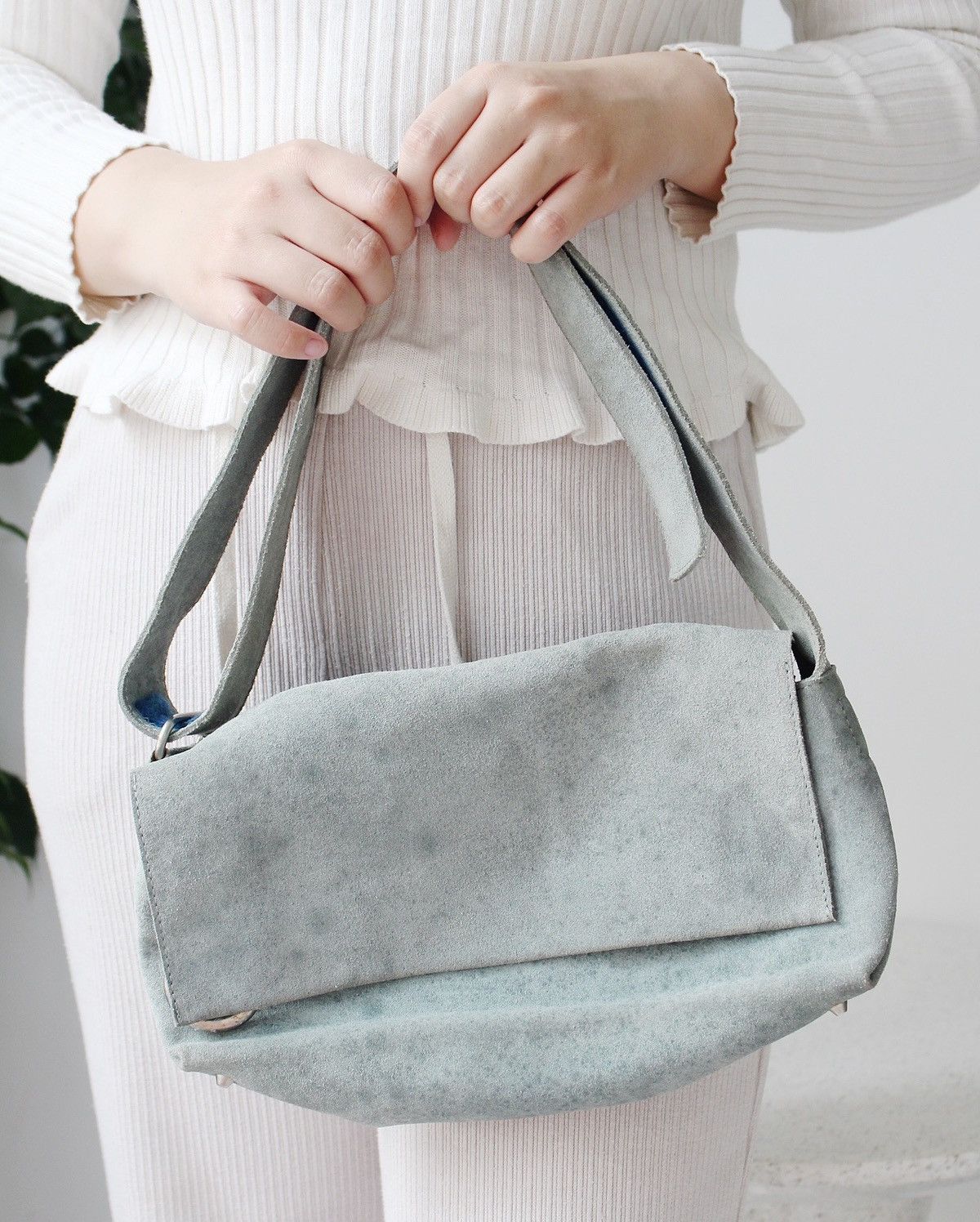 Designer 2000S SEQUOIA PARIS SUEDE SHOULDER BAG - MINT GREEN Size ONE SIZE - 13 Thumbnail