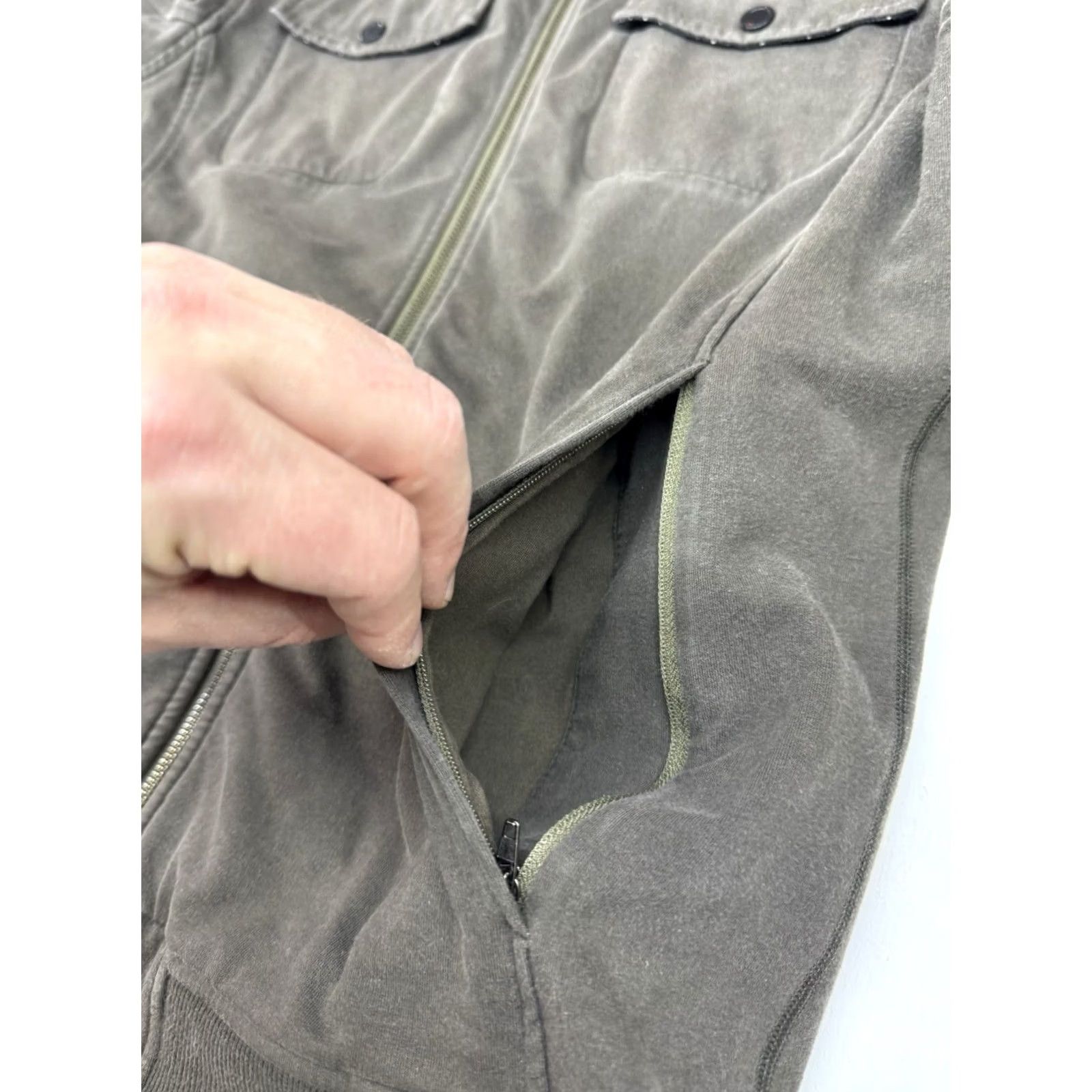Lululemon Lululemon Full Zip Jacket Men L Green Jericho Cotton Terry Bomber Pockets Jacket Size US L / EU 52-54 / 3 - 6 Thumbnail