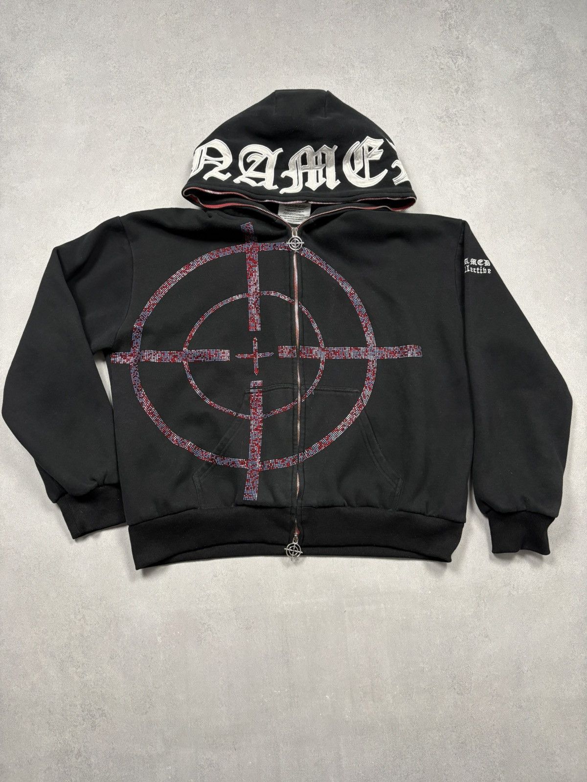 Named Collective Named Collective Rhinestone Target Zip Hoodie Cyber Y2K Size US M / EU 48-50 / 2 - 1 Thumbnail