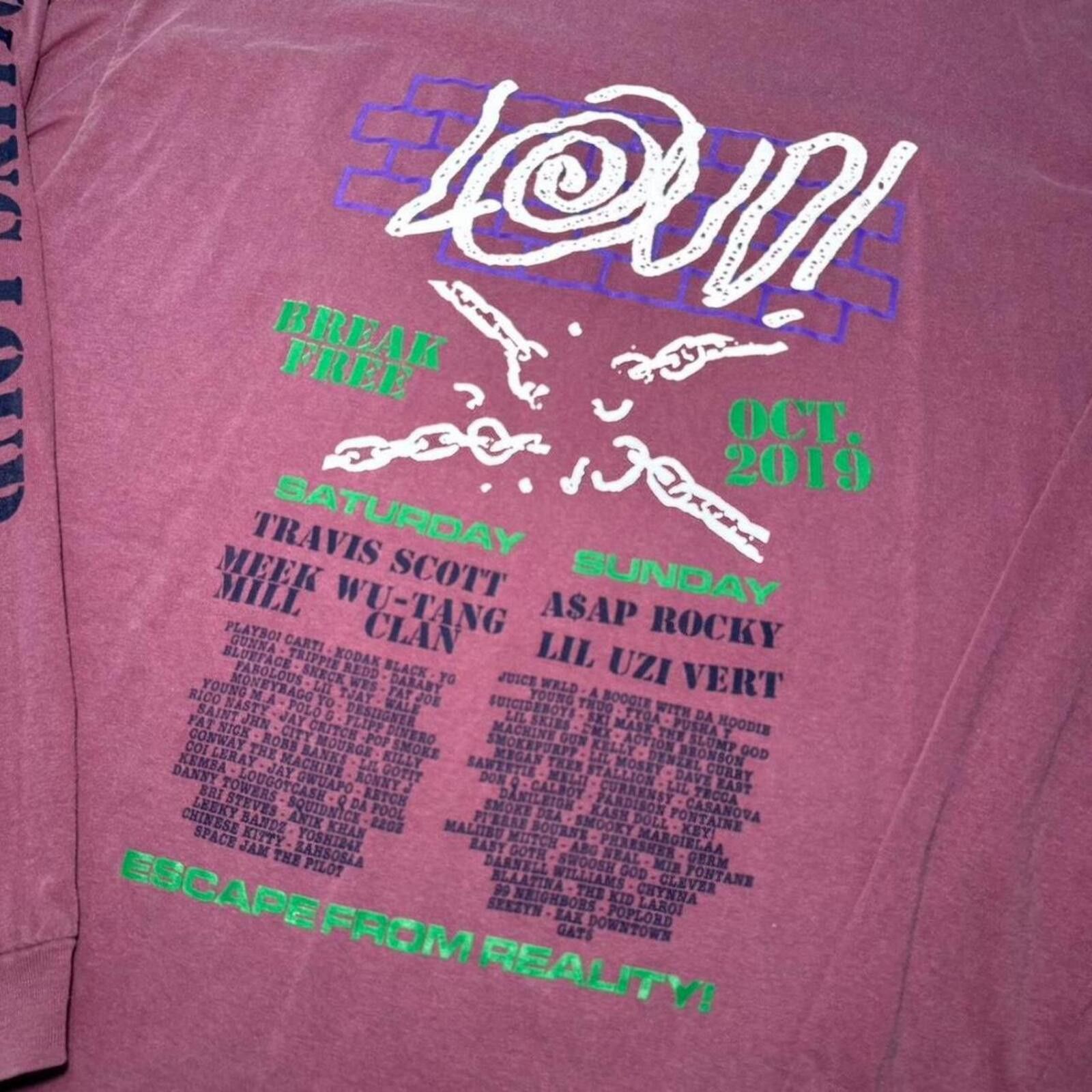 Other Rolling Loud 2019 Hip Hop Rap tee Wu Tang Meek Mill Lil Uzi Size US XL / EU 56 / 4 - 3 Thumbnail