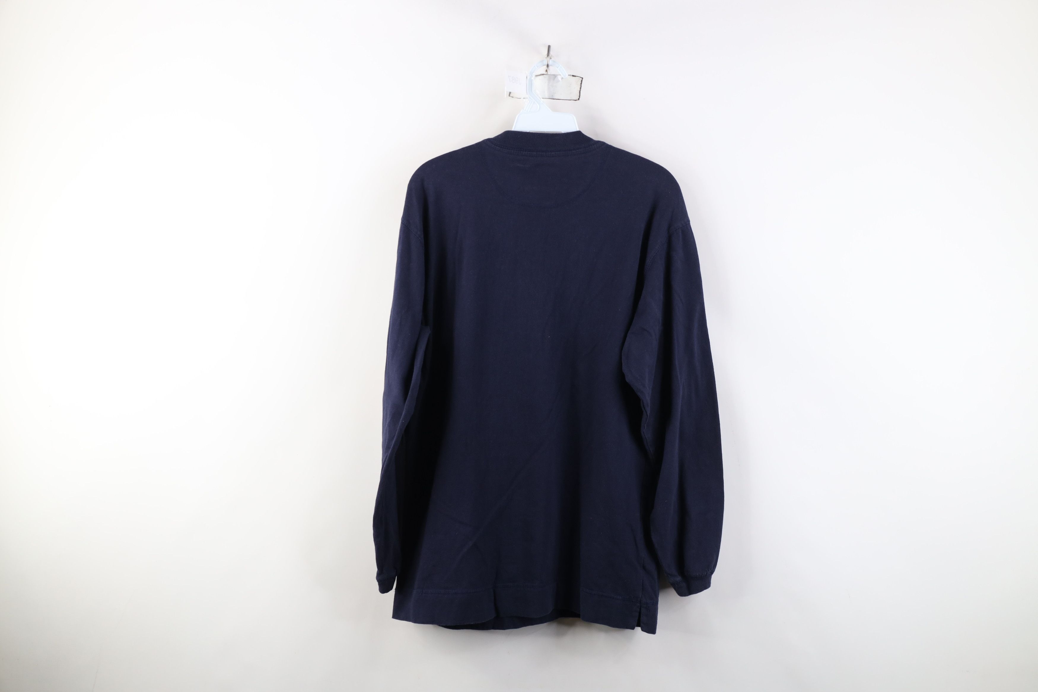 Vintage Vintage 90s Streetwear Blank Long Sleeve Henley T-Shirt Blue Size US M / EU 48-50 / 2 - 12 Thumbnail