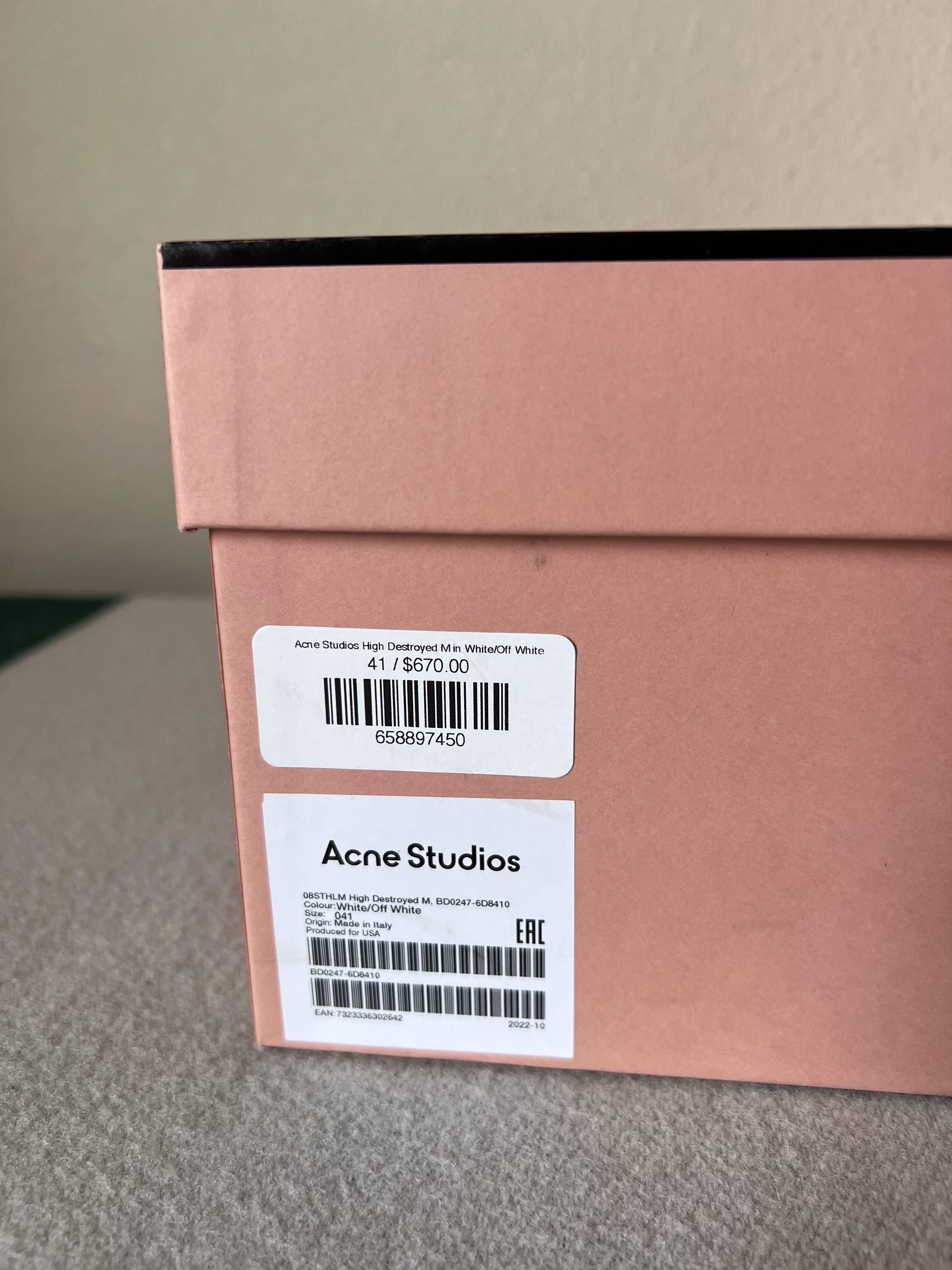 Acne Studios Acne Studios High Destroyed Leather Sneakers in White Size US 8 / EU 41 - 9 Thumbnail