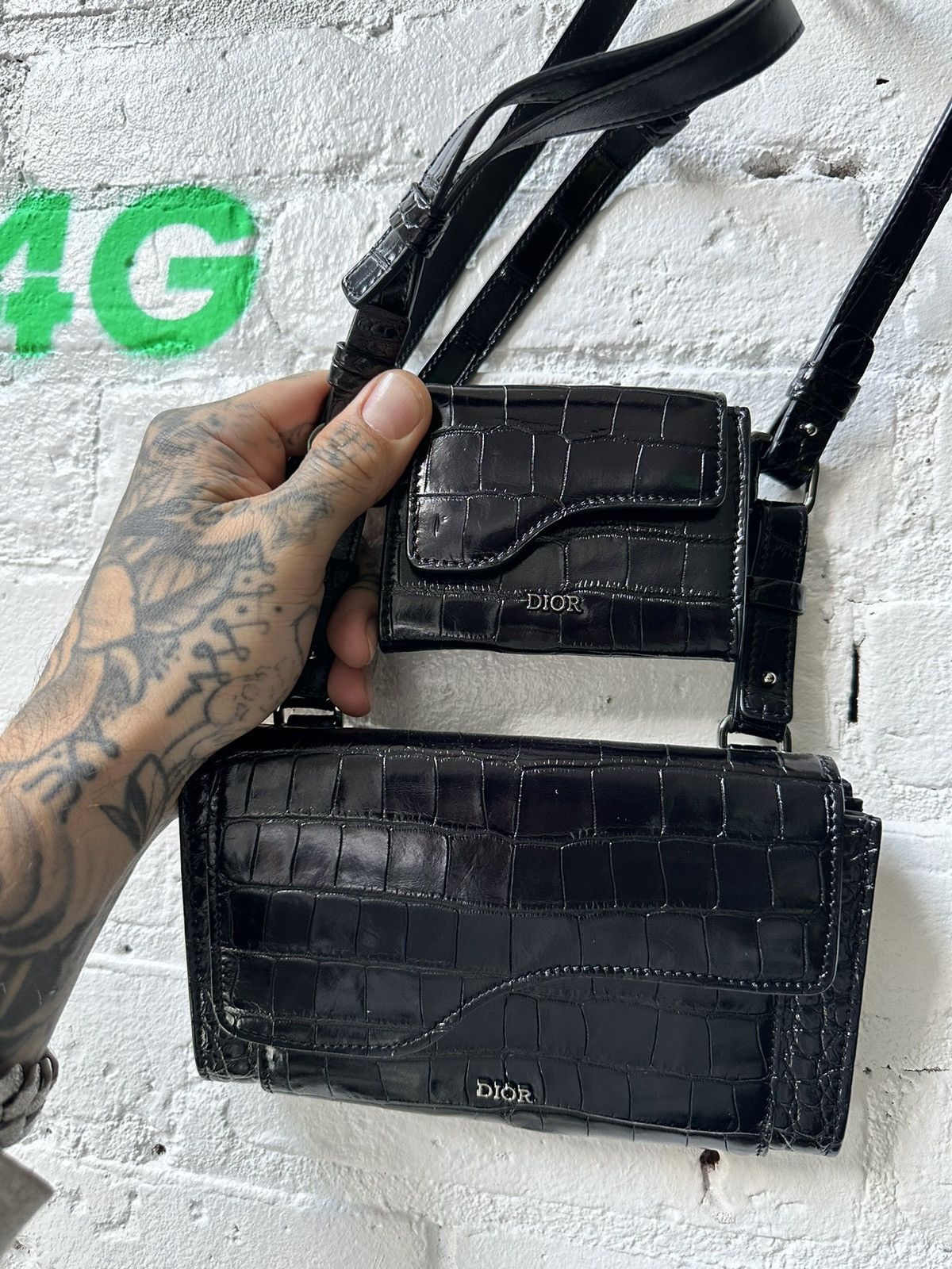 Dior DIOR 1 of 1 Black CROCODILE CROSSBODY Bag 4gseller Size ONE SIZE - 6 Thumbnail