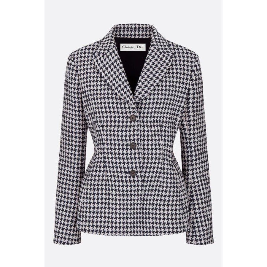Dior DIOR Blue/White Wool Fitted Jacket New & Authentic (Women's Size L / US 10 / IT 46 - 1 Preview