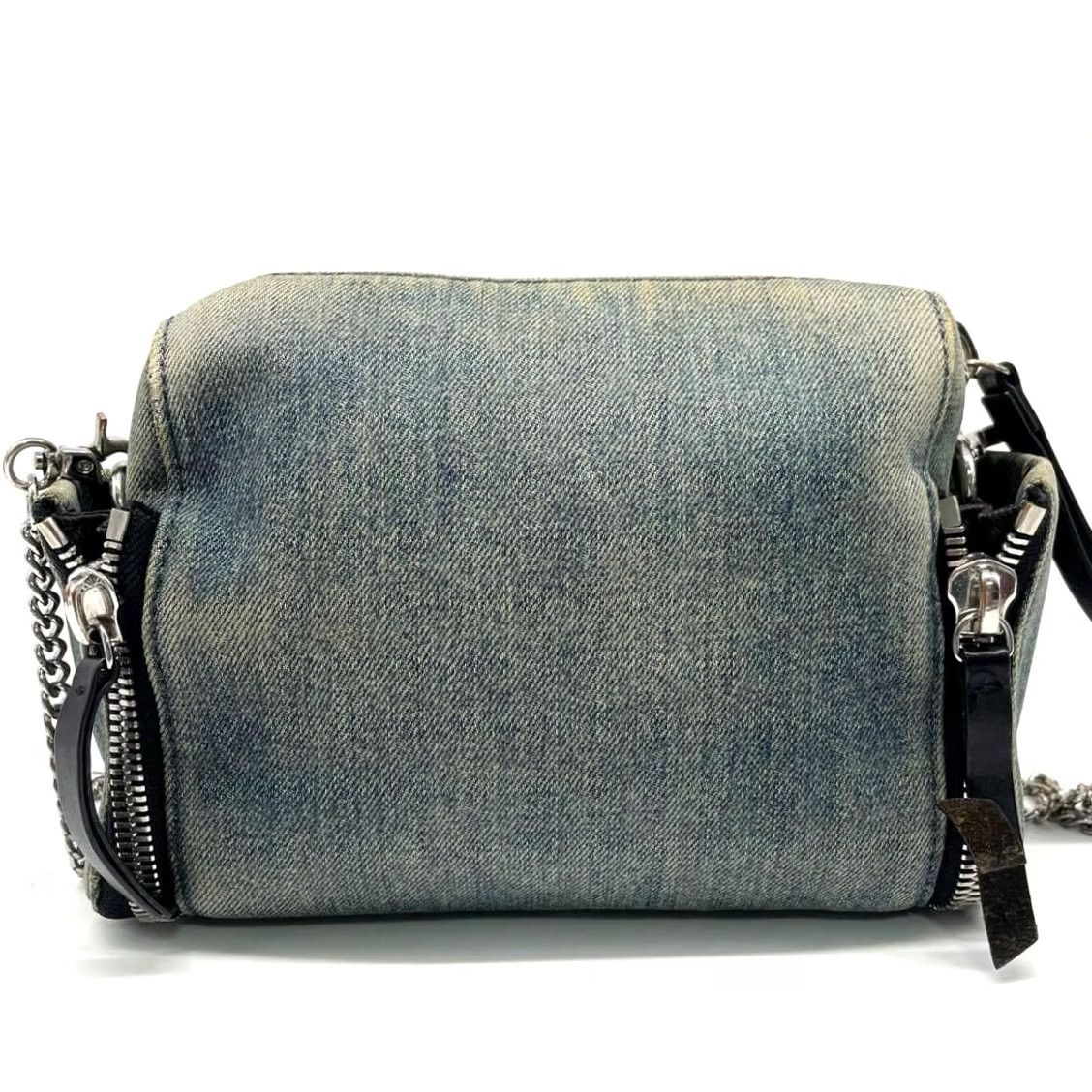 Diesel Diesel Indigo Denim Studded Chain Womens Clutch Bag Shoulder - Size ONE SIZE - 3 Thumbnail