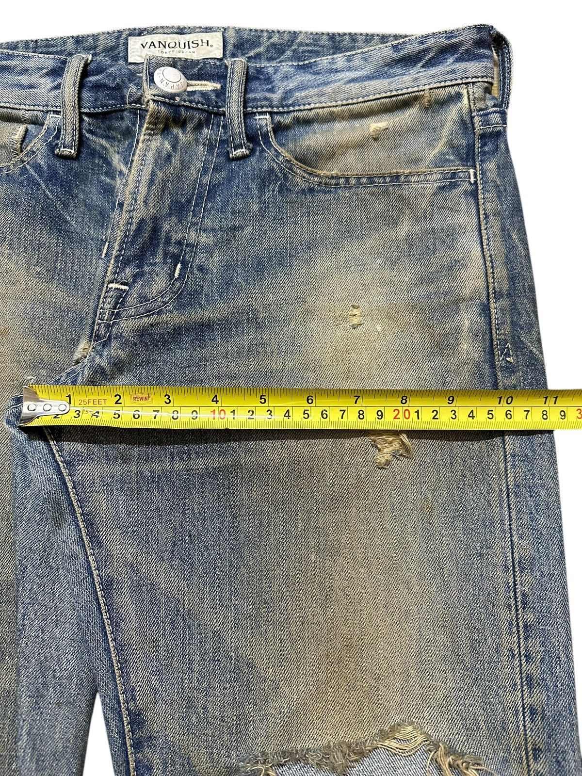Japanese Brand Vintage Japanese Vanquish Mud Faded Wash Distressed Jeans Size US 32 / EU 48 - 16 Thumbnail