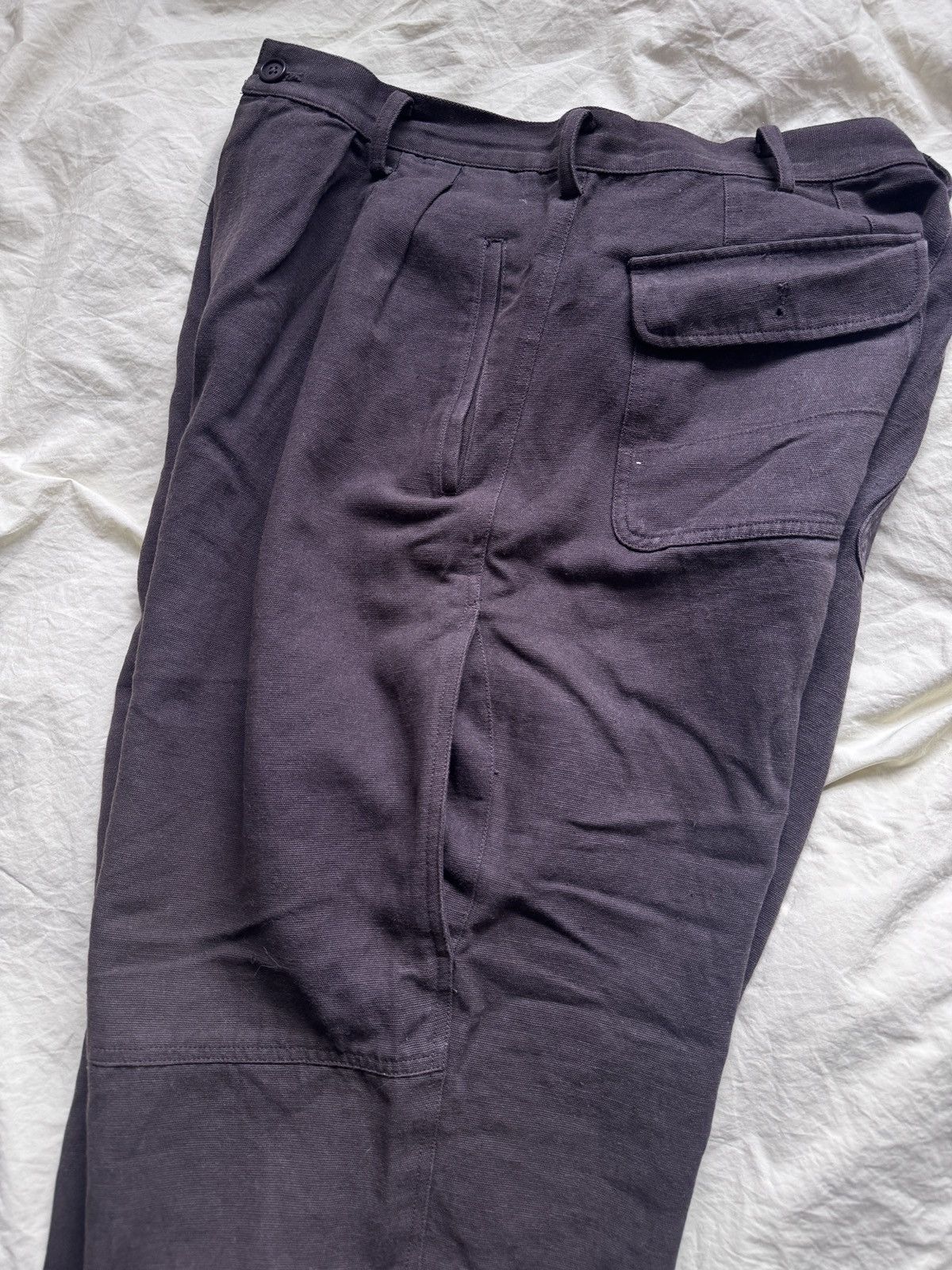 Y's for Men 25SS Cotton flax wool oxford side action pleats pants Size US 32 / EU 48 - 5 Thumbnail