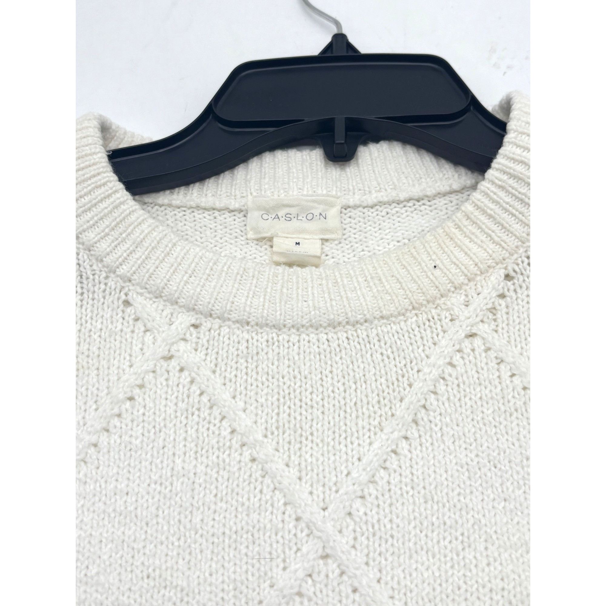 Other Caslon Diamond Cable Knit Sweater In Ivory Cloud, Sz. M Size M / US 6-8 / IT 42-44 - 6 Thumbnail