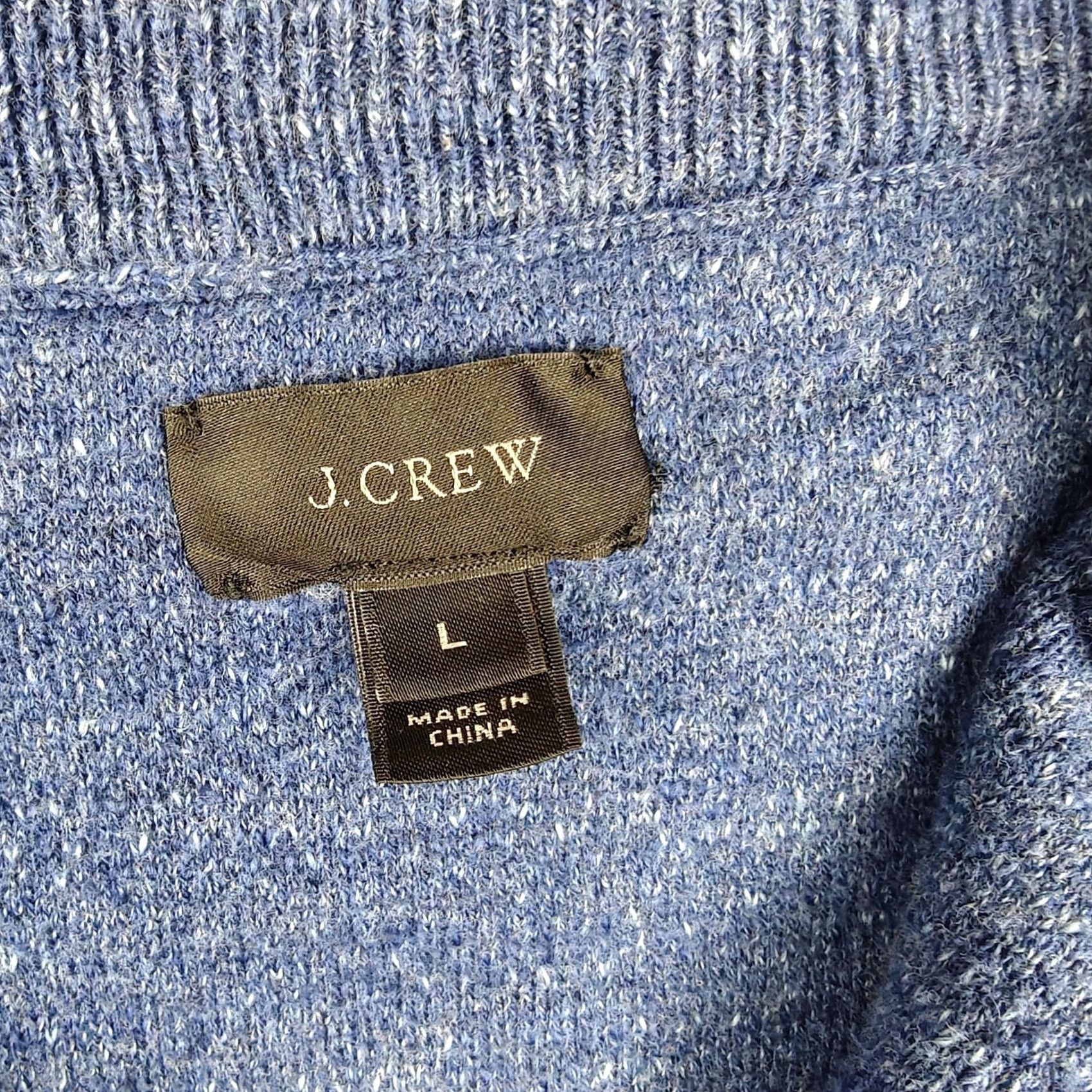J.Crew VINTAGE J.CREW Sweater Mens L Blue 100% Cotton 1/4 Zip Mock Neck Knit Pullover Size US L / EU 52-54 / 3 - 3 Thumbnail