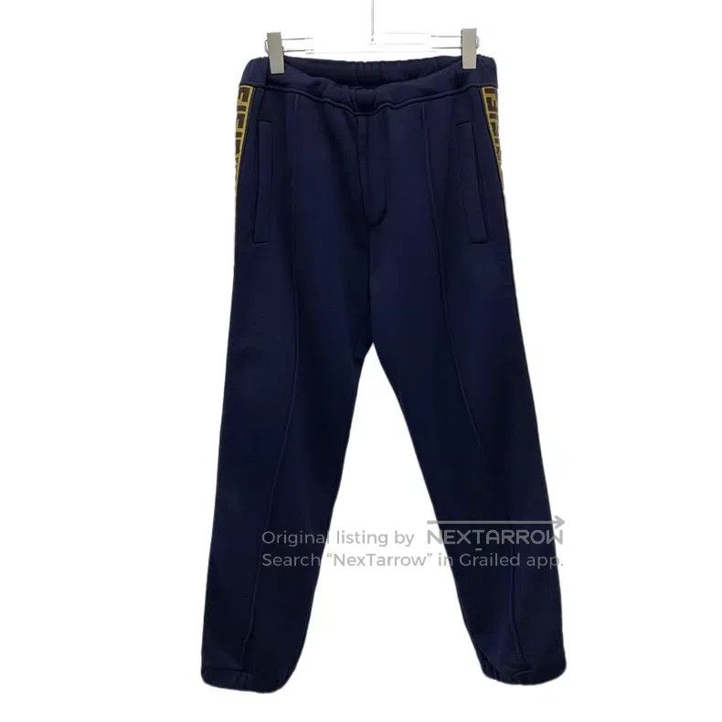 Fendi Fendi Dark Blue Side Double F Logo Wool Casual Trousers Size 30" / US 8 / IT 44 - 1 Thumbnail