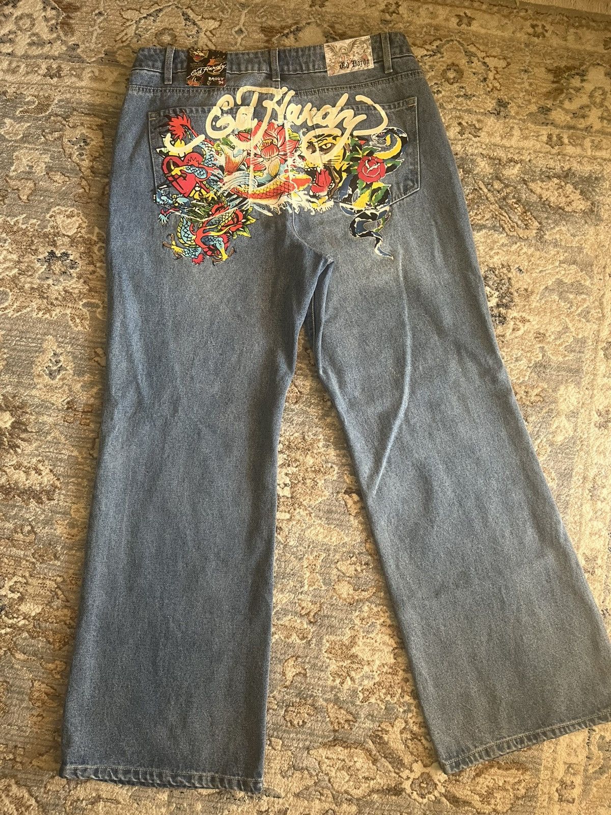 Ed Hardy GRAPHIC PAINT SPLATTER ED HARDY BAGGY JEANS NWT 28x32 Size US 28 / EU 44 - 8 Thumbnail