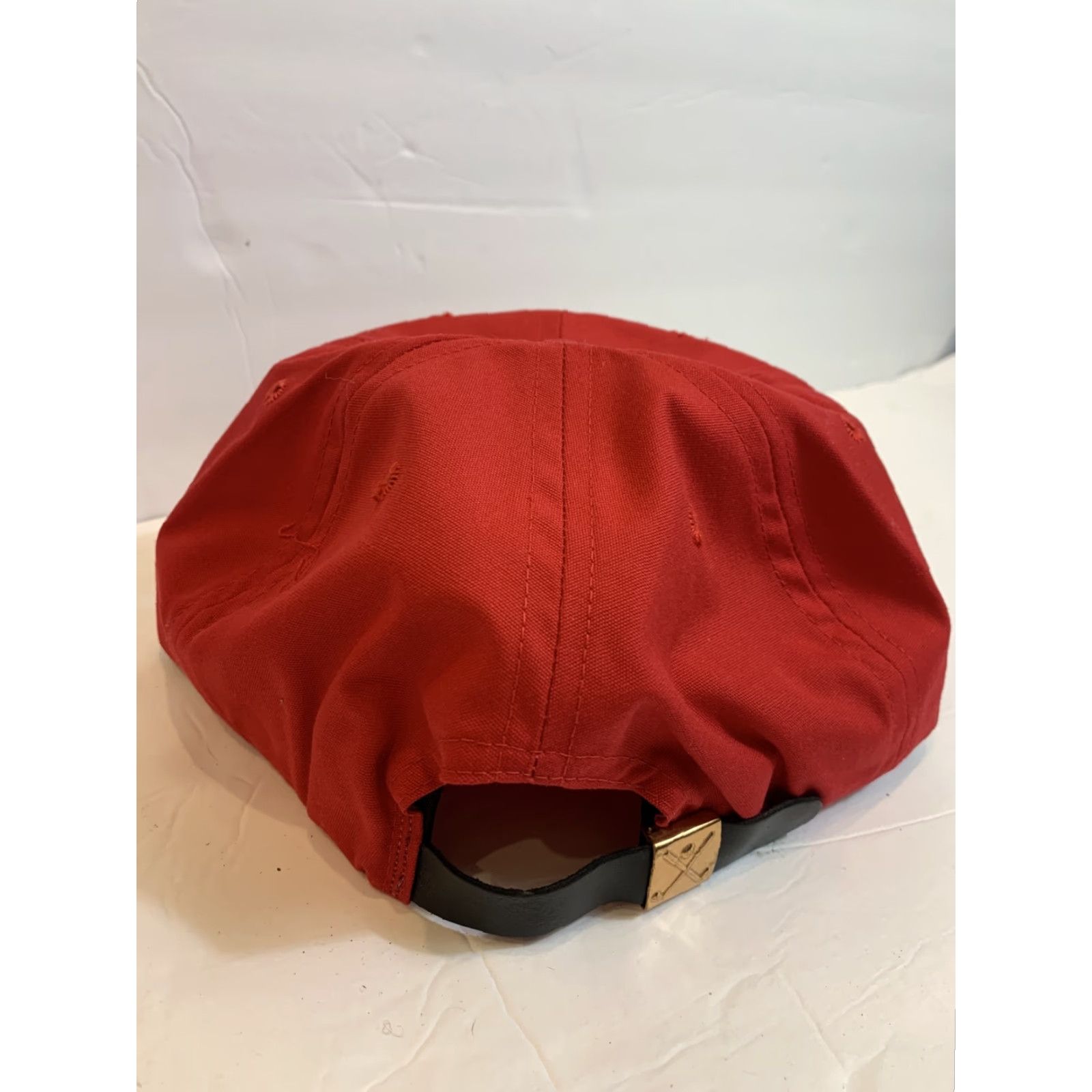 Imperial VINTAGE Imperial Cap Baseball Cap Mens Adjustable Red Leather Strap Chew Bros. Farms Chord Tomato Carrot Size ONE SIZE - 3 Thumbnail