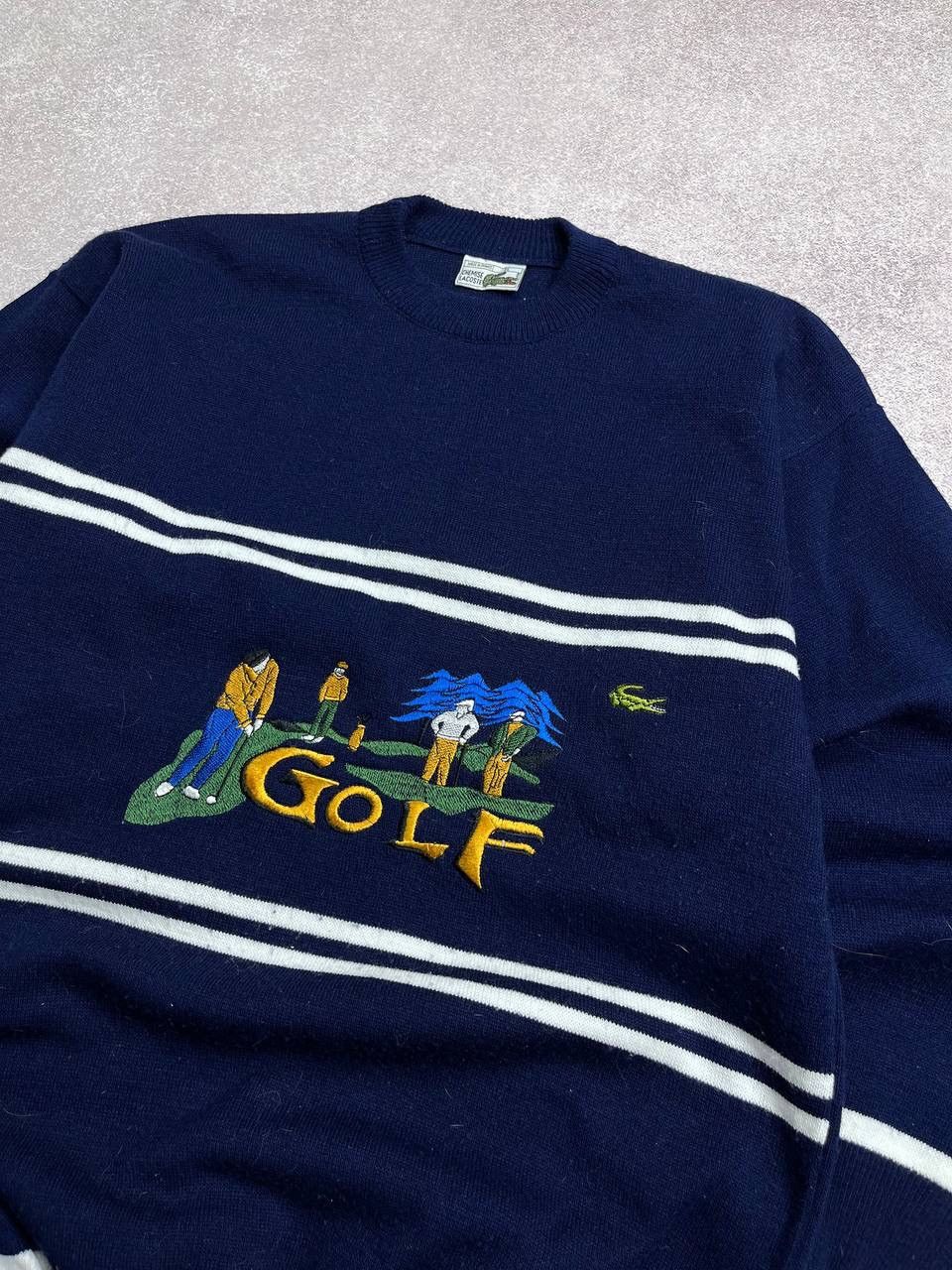 Lacoste Vintage Lacoste Golf Embroidery Striped Sweater Y2K XL Size US XL / EU 56 / 4 - 3 Thumbnail