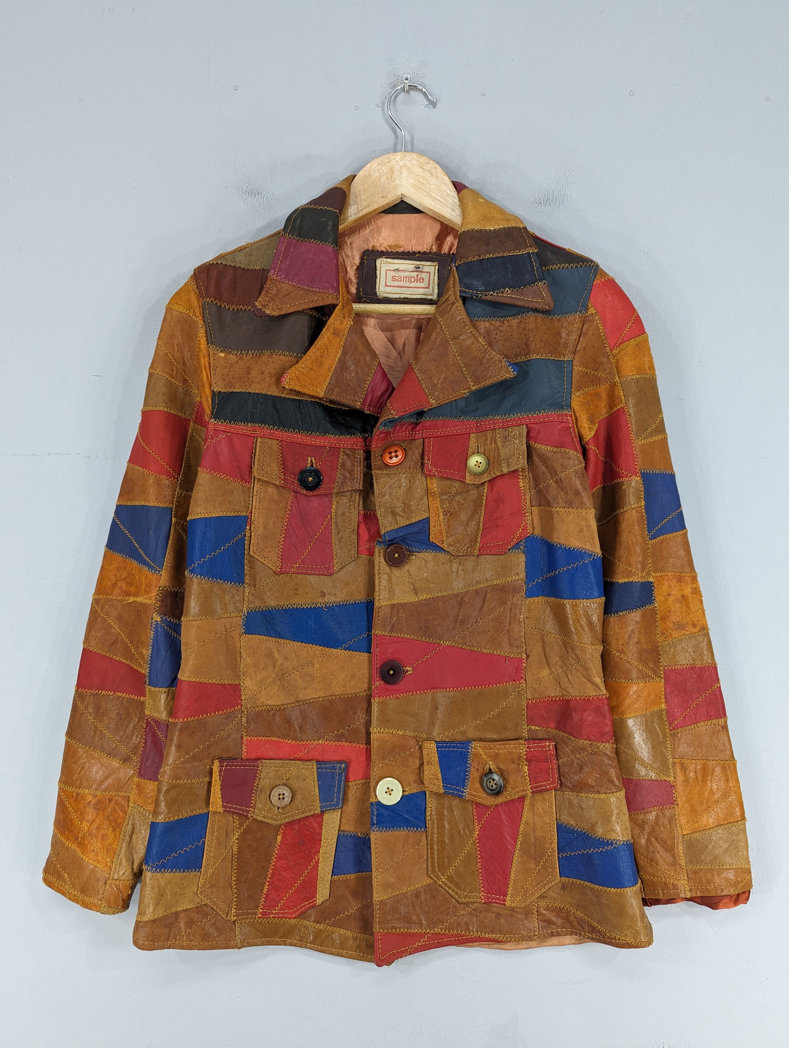 image of Unbrand Patchwork Leather Jacket, Women's (Size XS)