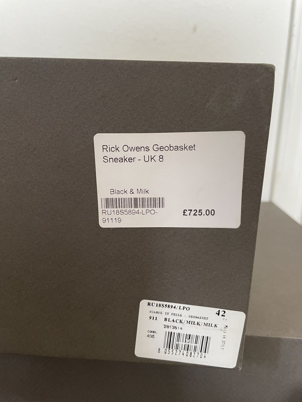 Rick Owens SS18 Dirt Geobaskets black and white Size US 8.5 / EU 41-42 - 6 Thumbnail