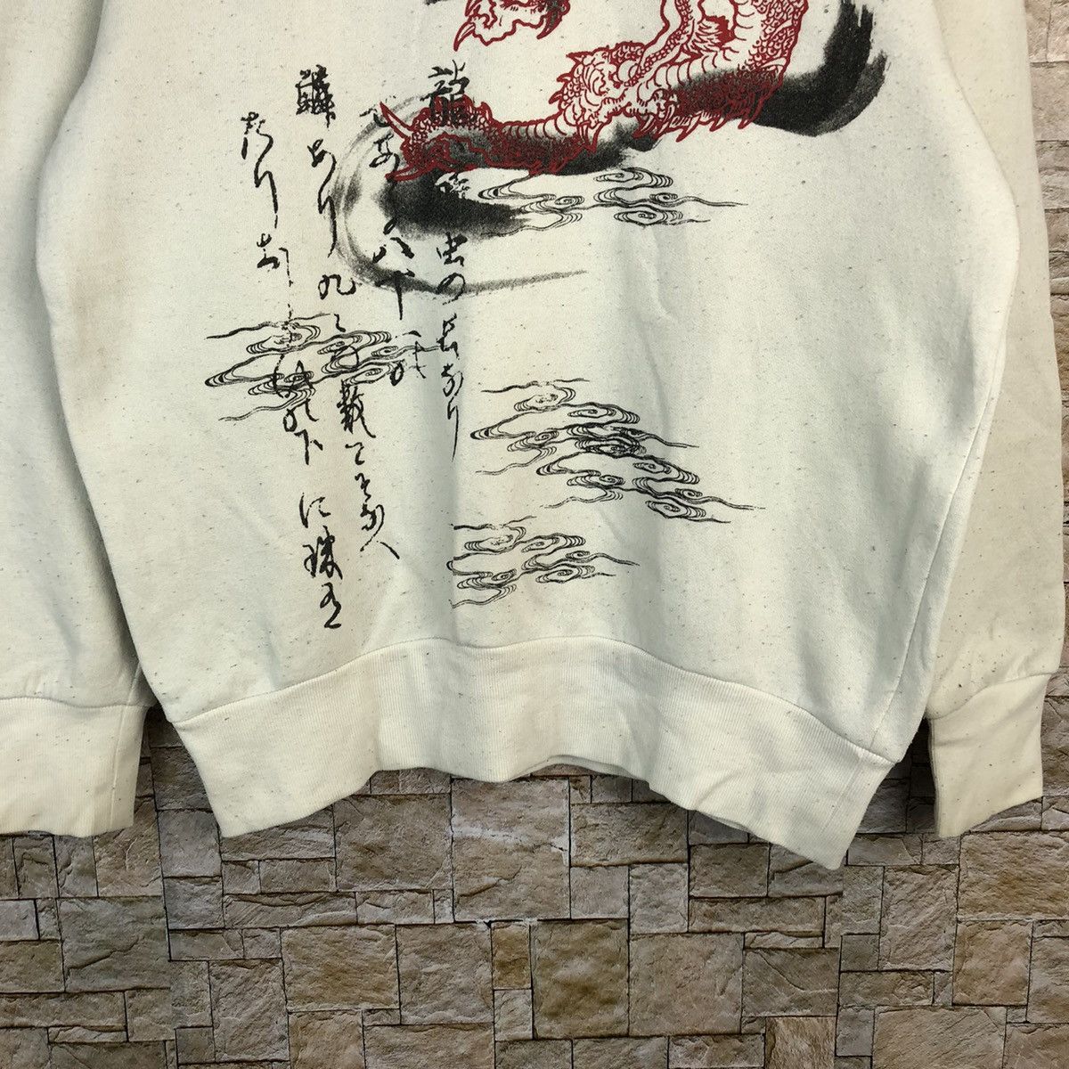 Japanese Brand Japan Dragon vintage White Sweatshirt #A792 Size US M / EU 48-50 / 2 - 6 Thumbnail