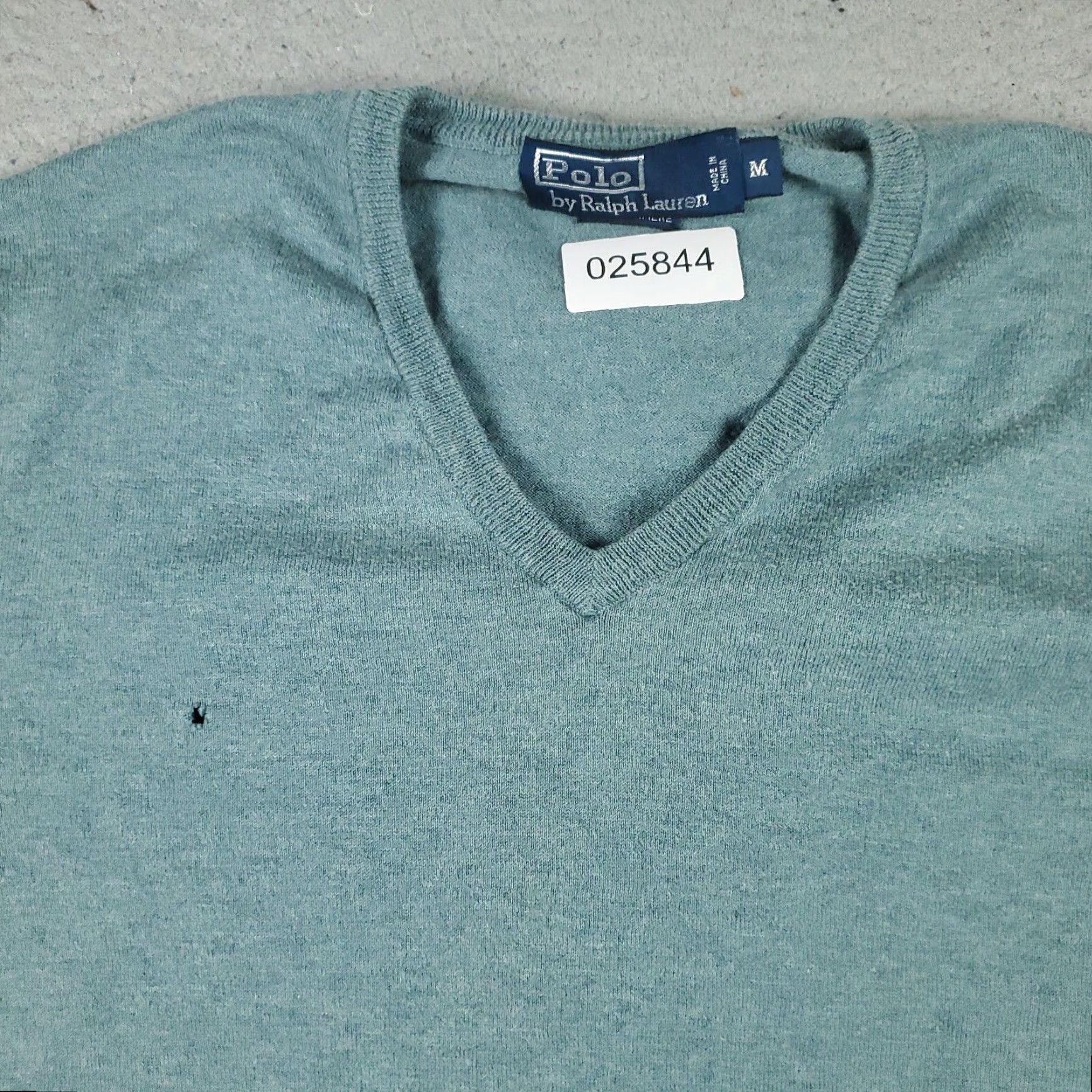 Polo Ralph Lauren Ralph Lauren Mens V Neck Pullover Sweatshirt Blue Medium Cotton Blend Size US M / EU 48-50 / 2 - 2 Thumbnail