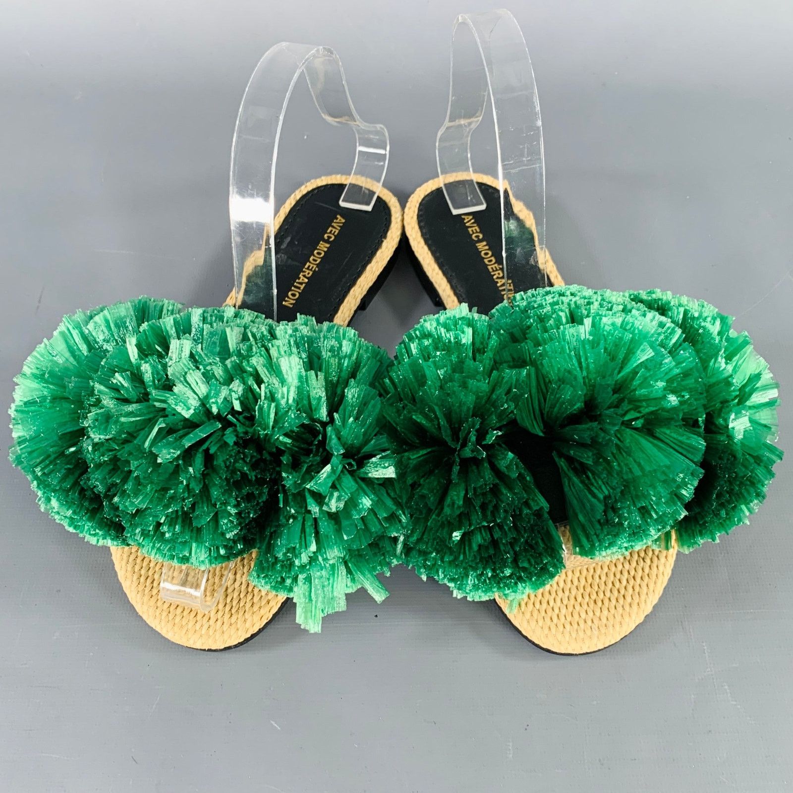 Other AVEC MODERATION "Bora Bora" Green Slip On Sandals Size US 6 / IT 36 - 4 Thumbnail