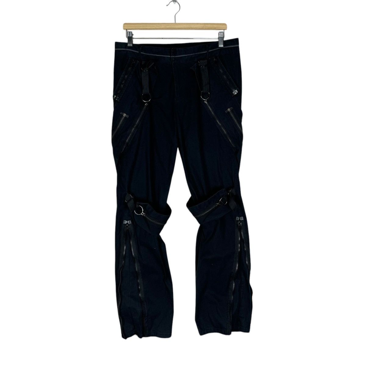 If Six Was Nine ❄️ALGONQUINS BONDAGE FLARE GOTHIC ZIPPER PANTS Size US 32 / EU 48 - 7 Thumbnail