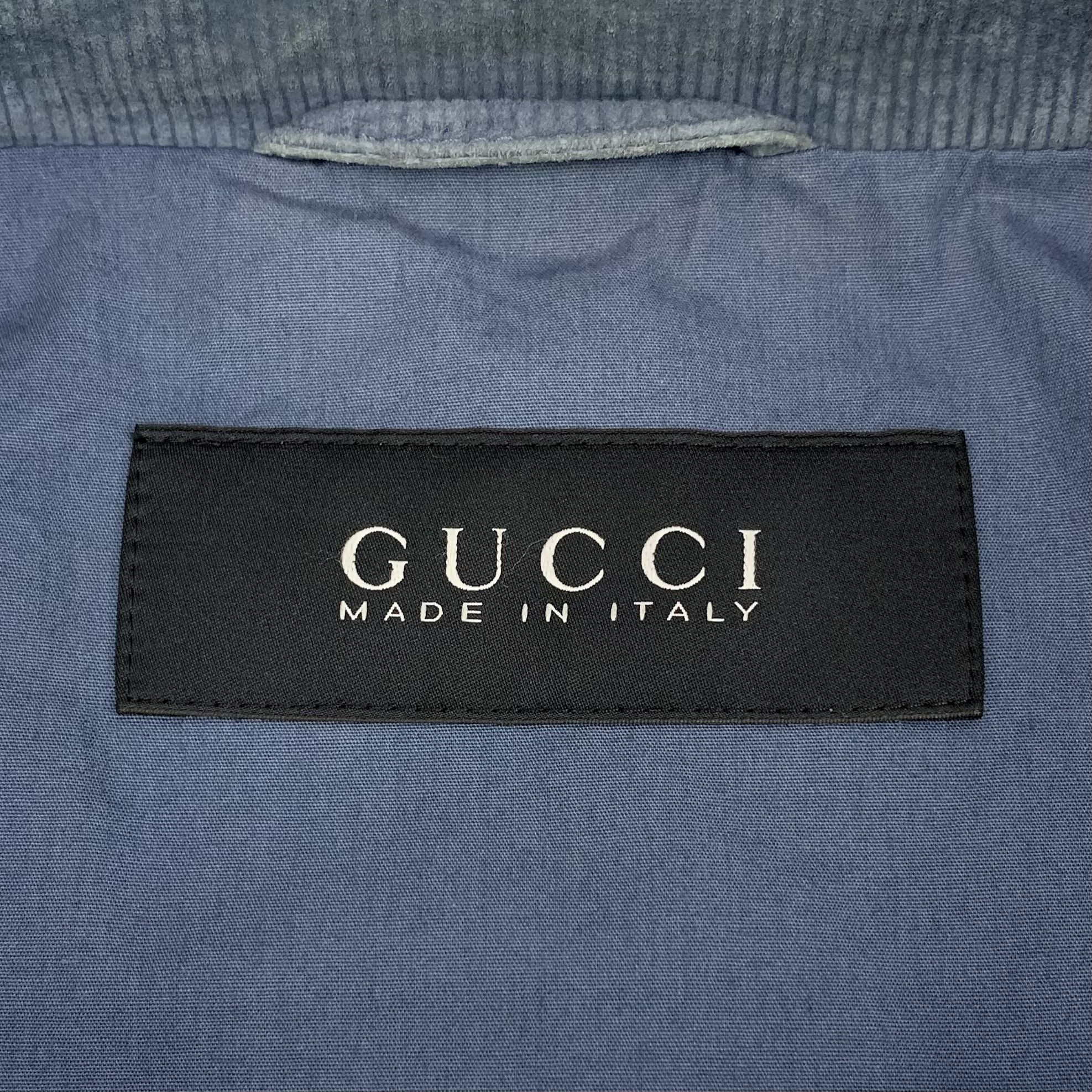 Gucci Gucci Blue Leather Button-Up Jacket (Size 48 M) Size US M / EU 48-50 / 2 - 2 Thumbnail