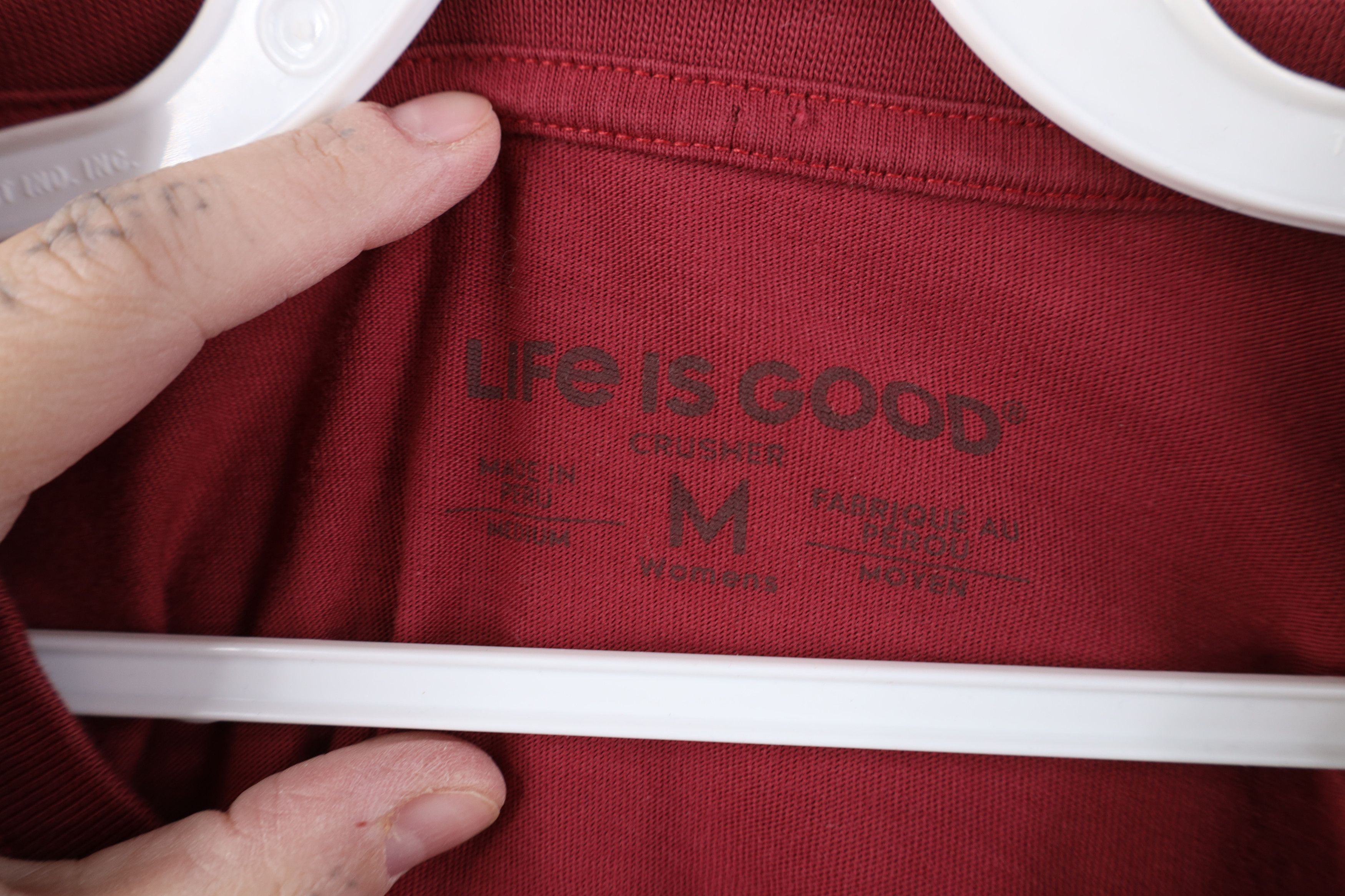 Life is Good Life Is Good Spell Out Heart Long Sleeve T-Shirt Red Cotton Size M / US 6-8 / IT 42-44 - 10 Thumbnail