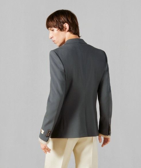 Gucci o1mt1gz0525 Wool Gabardine Formal Jacket in Dark Grey Size US L / EU 52-54 / 3 - 5 Thumbnail